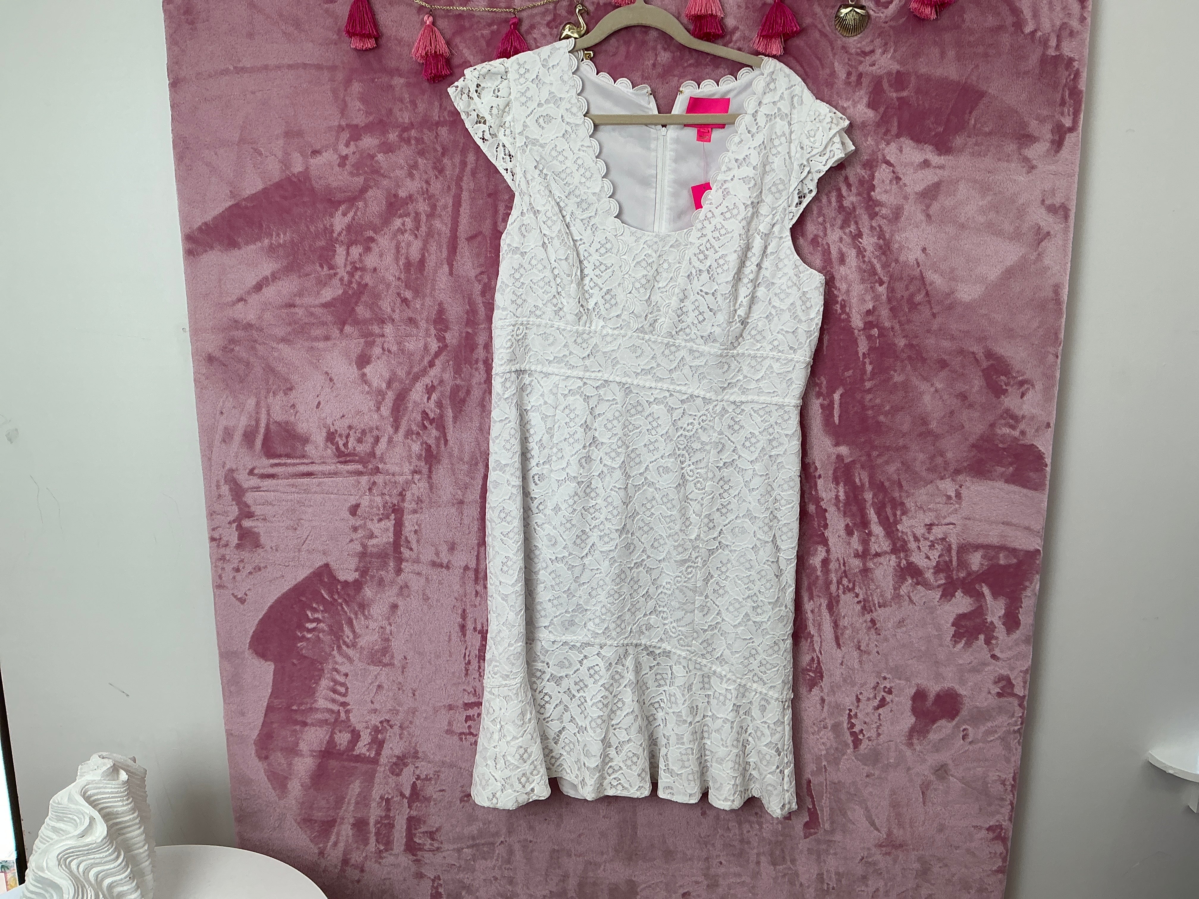 Lilly Pulitzer Dress NWT - Marlyn Dress - Resort White - Hey Hey Bouquet Lace - Size 16