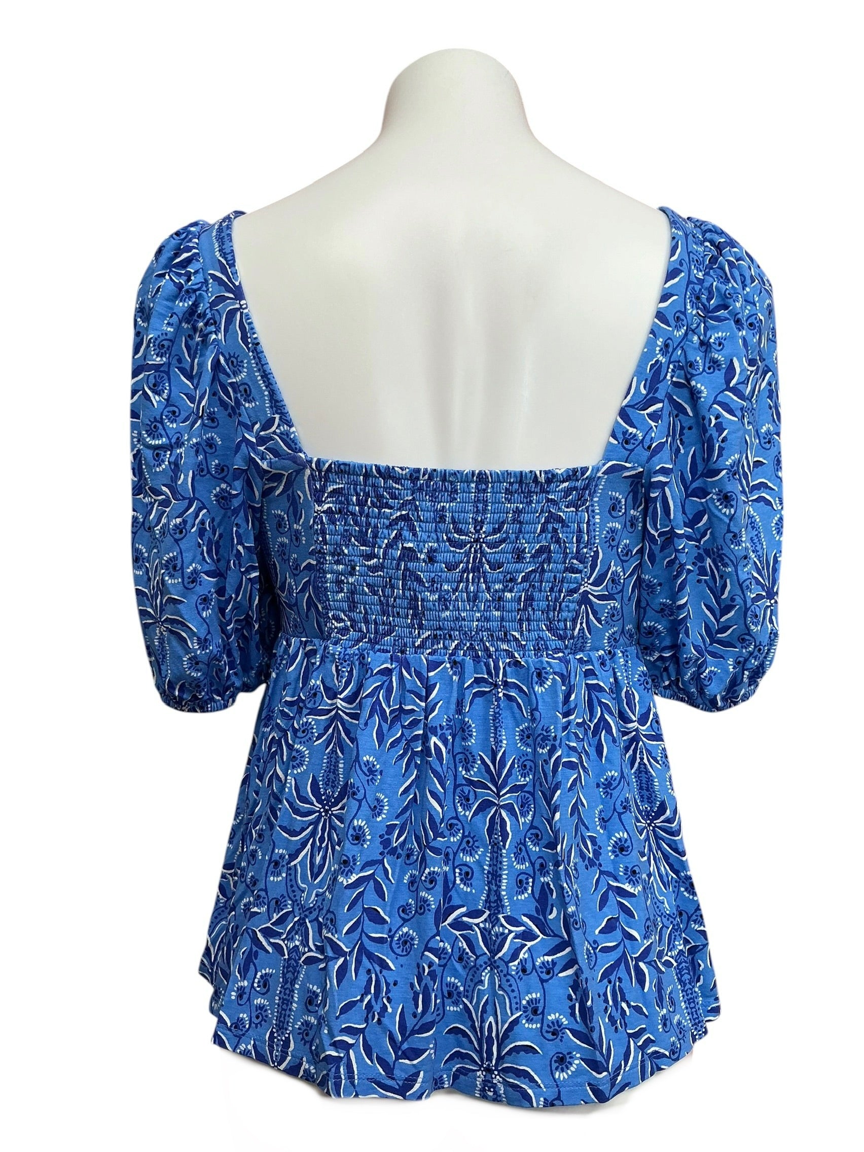 Lilly Pulitzer Floriana Knit Top Abaco Blue Have It Both Rays - Size M