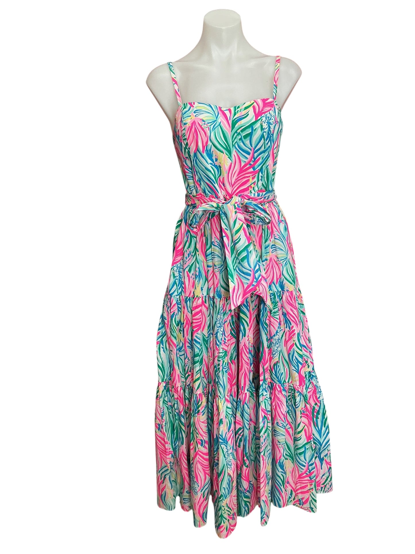 Lilly Pulitzer Edith Midi Dress Sea Turtle Soirée - Size 0