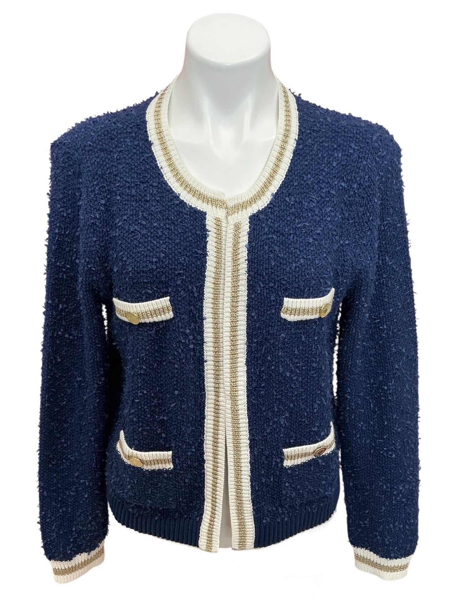Lilly Pulitzer Nalayna Cardigan Low Tide Navy Boucle - Size L