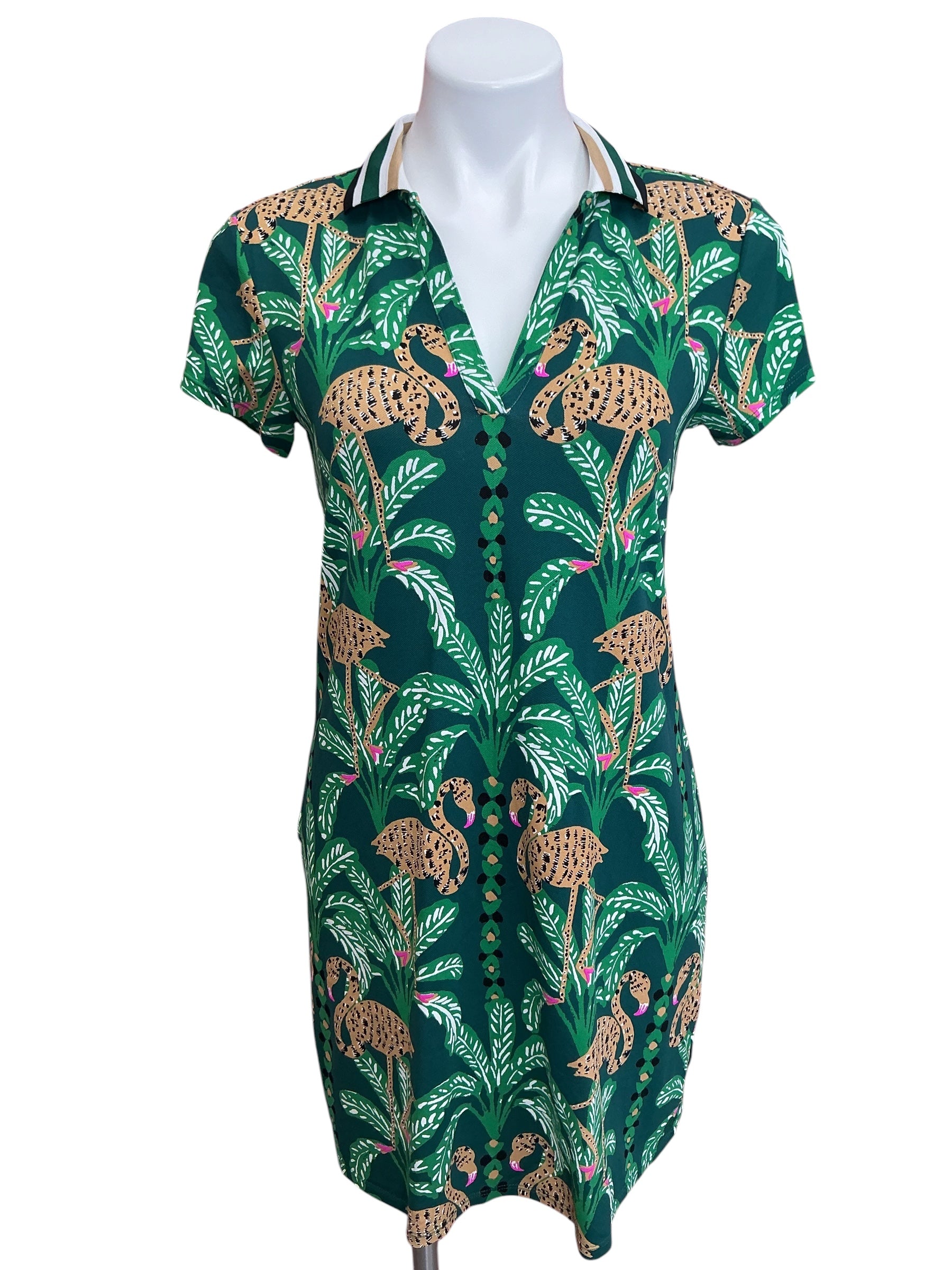 Lilly Pulitzer Frida Scallop Polo Dress Bermuda Green See You Later - Size S