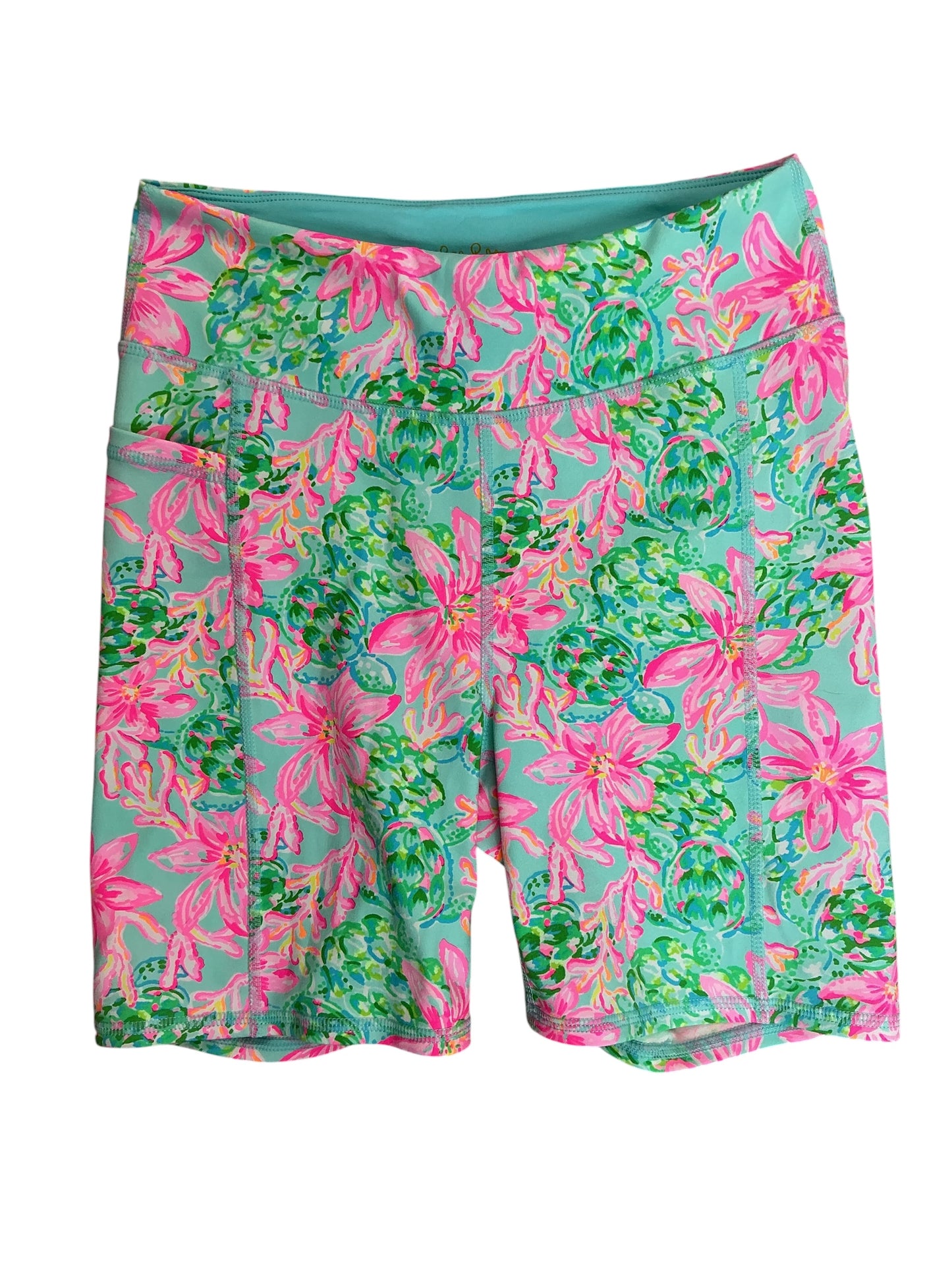 Lilly Pulitzer Weekender High Rise Shorts Blue Ibiza So Shellegant - Size S
