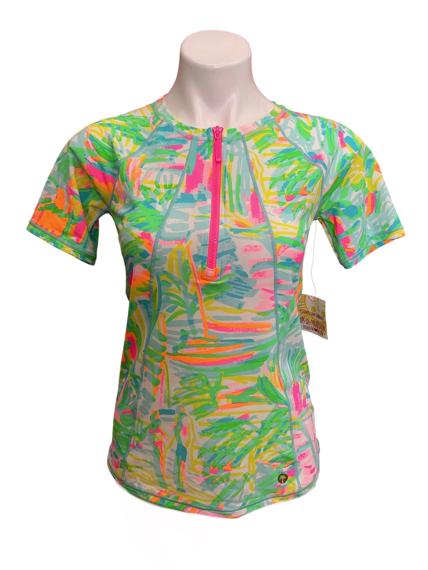 Lilly Pulitzer NWT UPF 50+ Kalani Sunguard Top Multi Sea Salt And Sun - Size XS