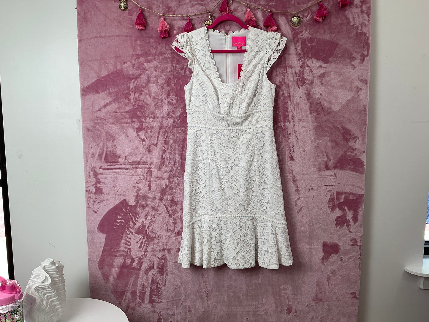 Lilly Pulitzer NWT Marylin Dress Resort White Hey Hey Bouquet Lace - Size 6