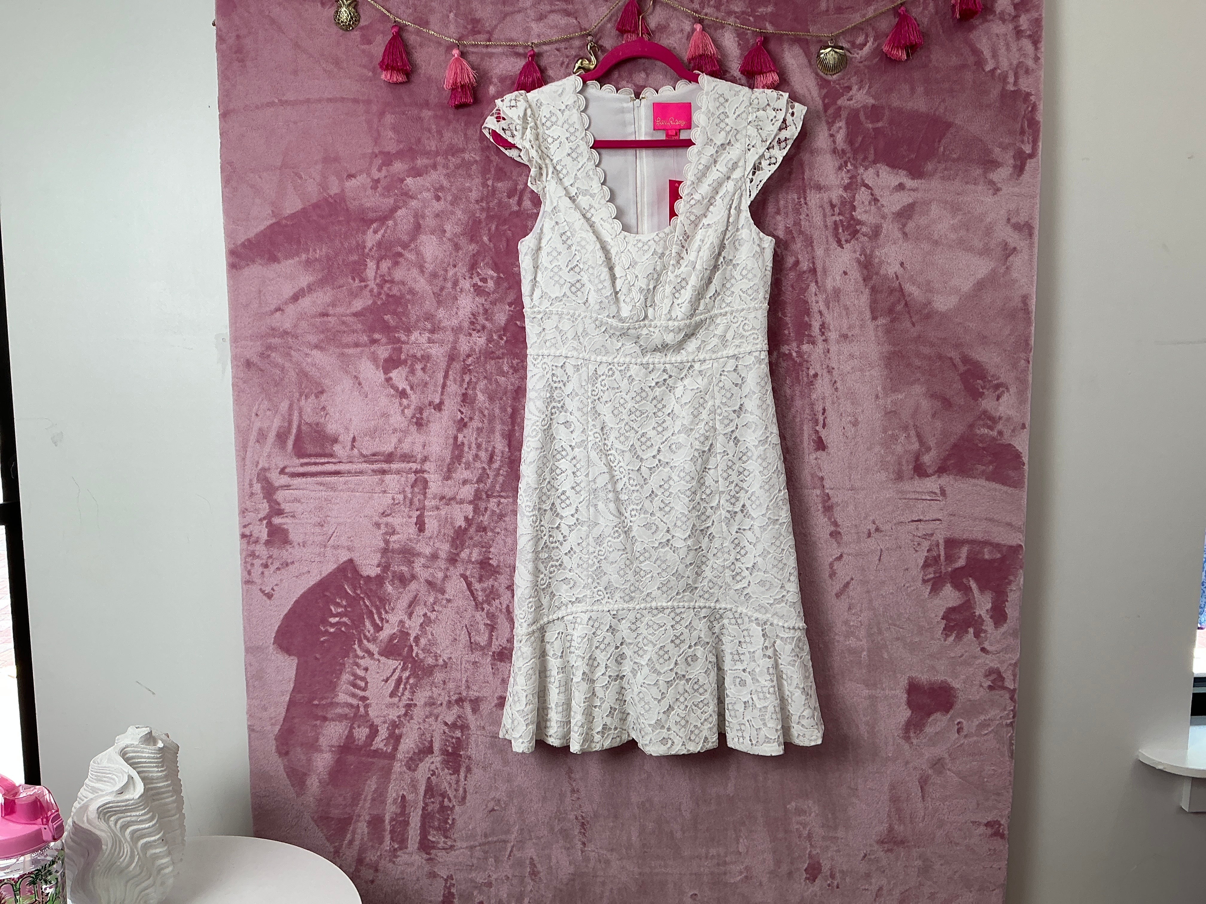 Lilly Pulitzer NWT Marylin Dress Resort White Hey Hey Bouquet Lace - Size 6