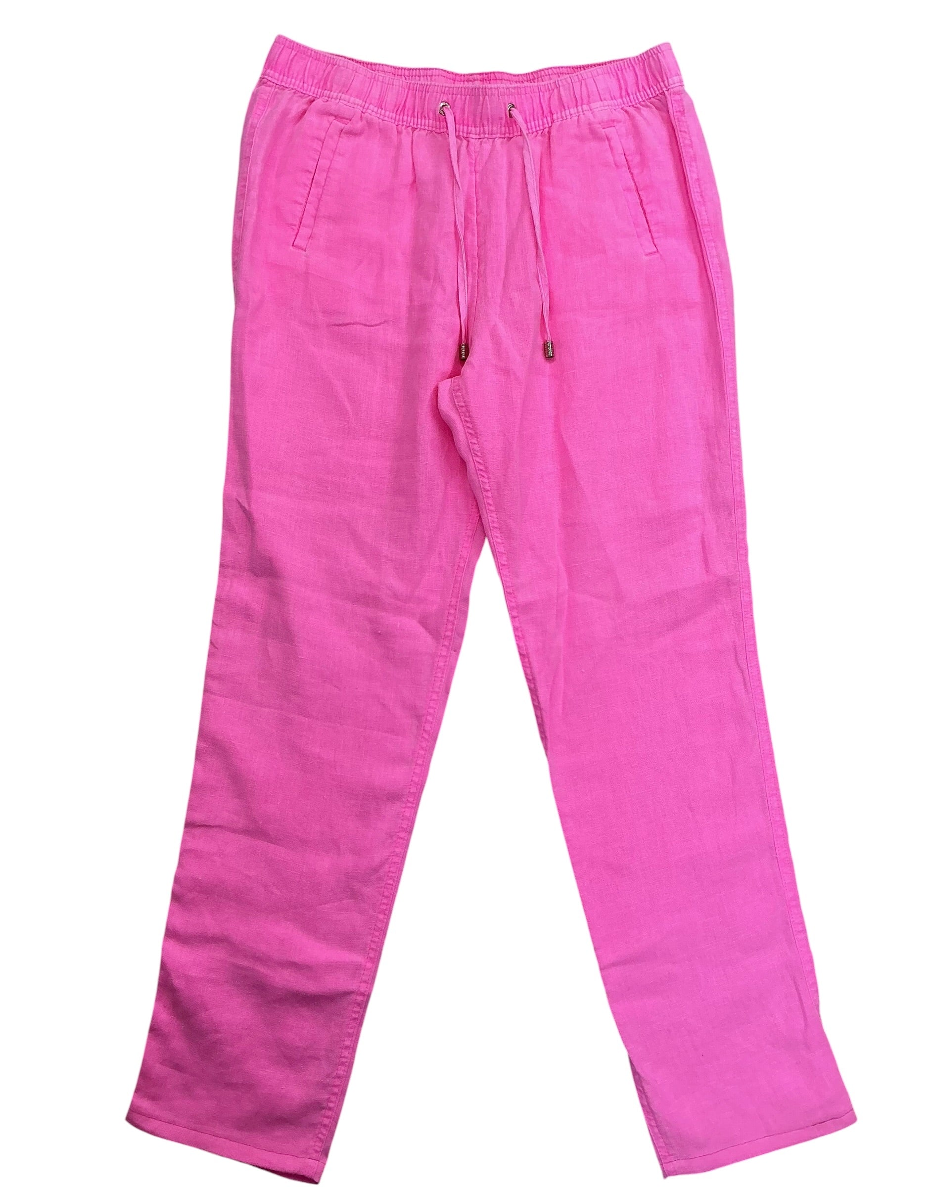 Lilly Pulitzer Taron Linen Pants Solid Pink Blossom - Size M