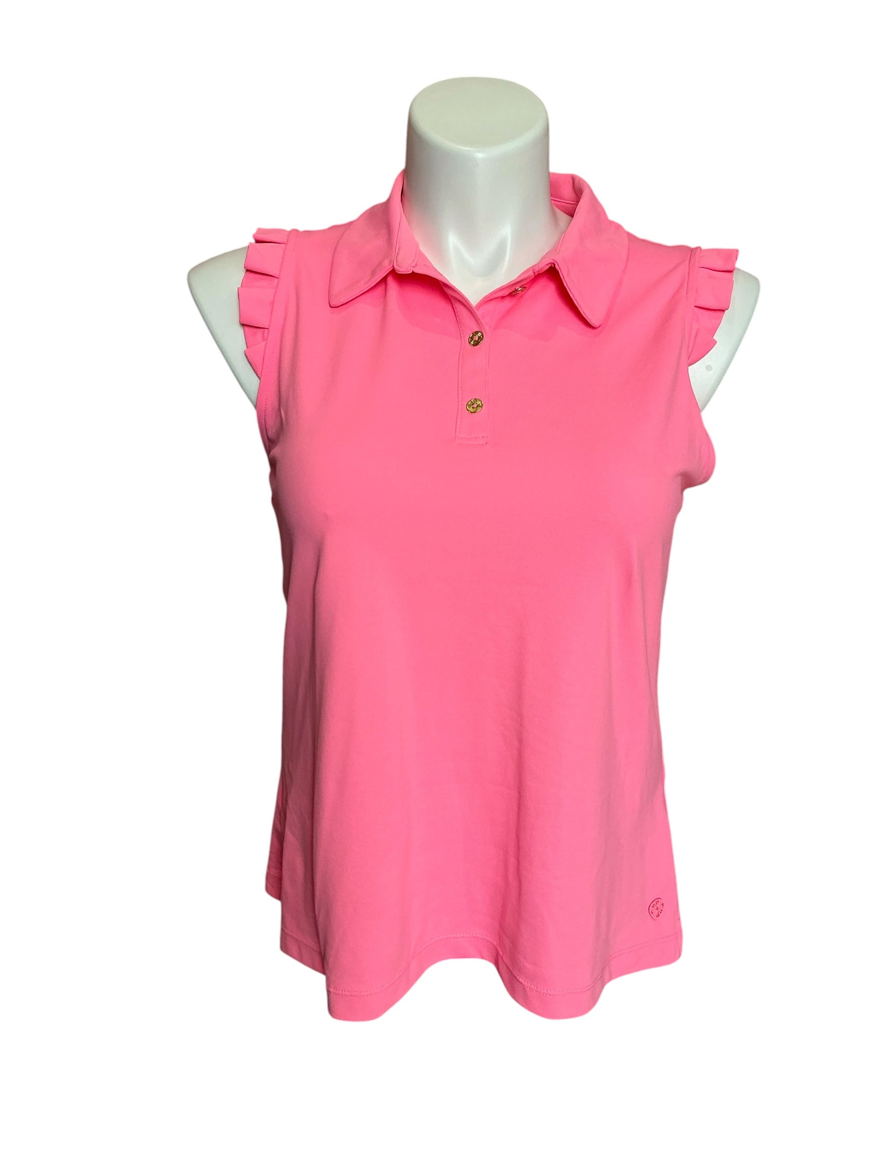 Lilly Pulitzer NWT Frida Sleeveless Ruffle Top Lilly’s Coral - Size L