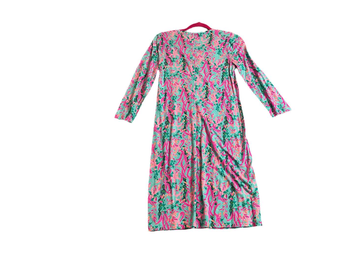 Lilly Pulitzer Tessa 3/4 Sleeve V-Neck Dress in the "Seaweed Samba" print - Size XS