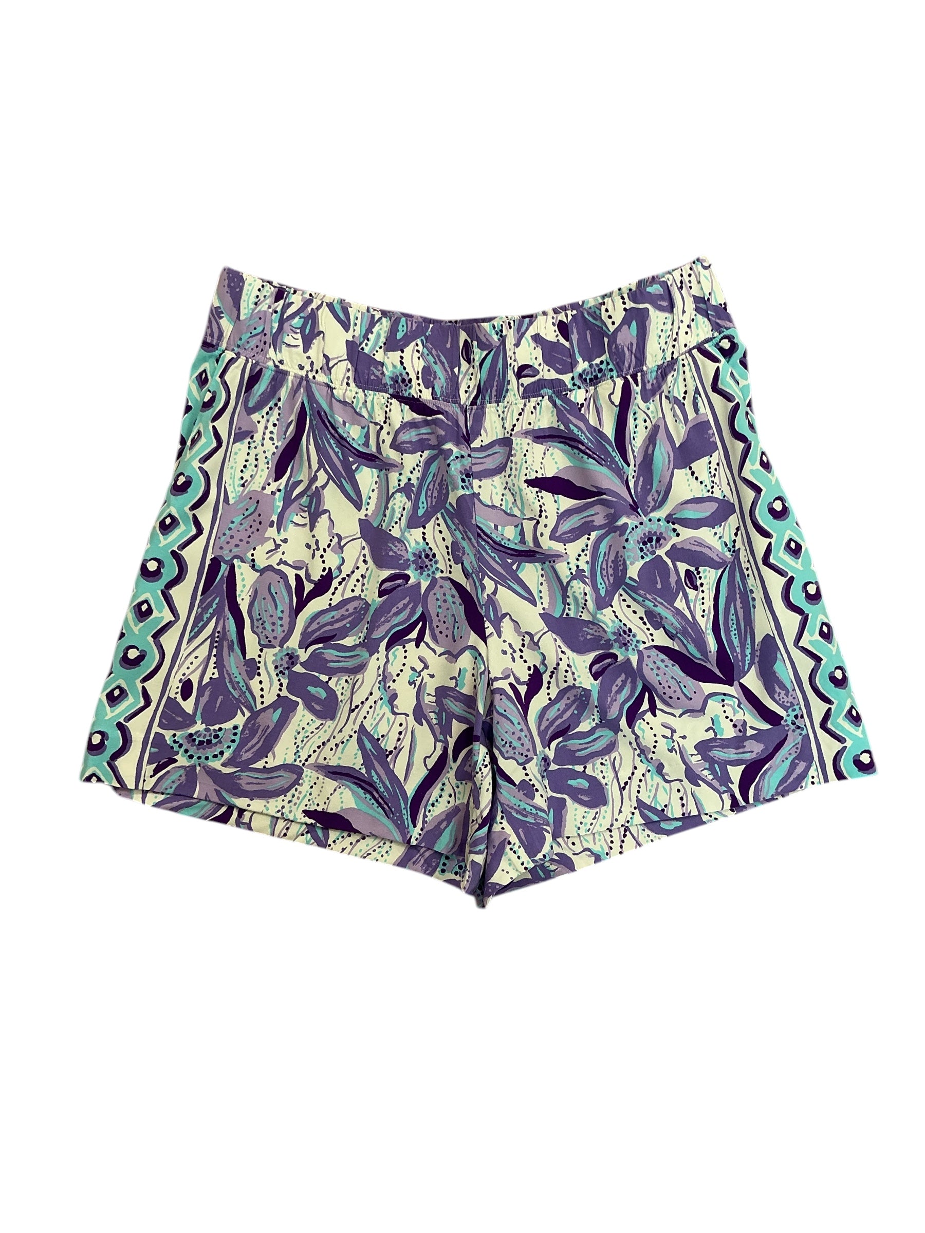 Lilly Pulitzer NWT Bal Harbour Stretch Shorts Tropicalia Purple Elephant In The Bloom - Size S