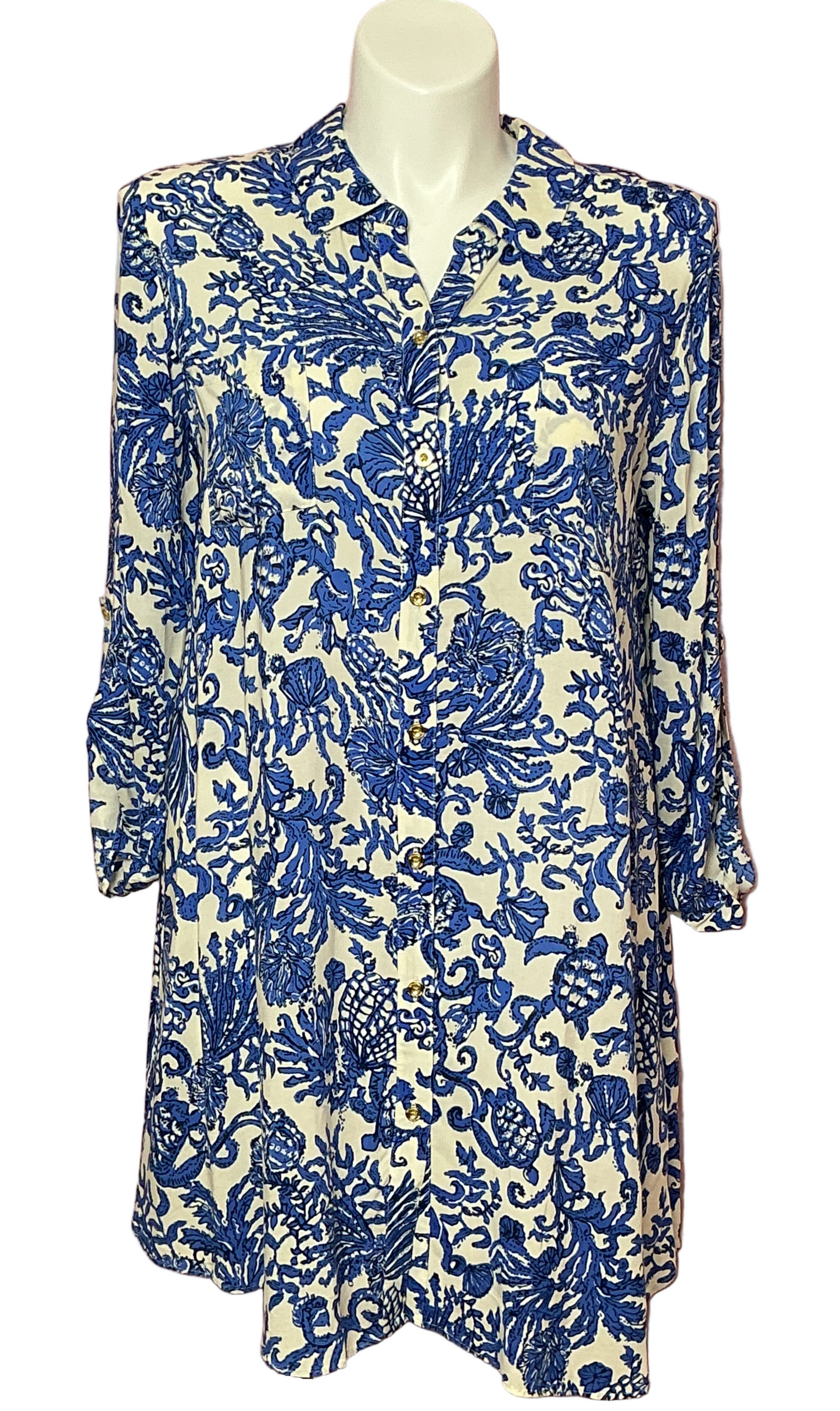 Lilly Pulitzer NWT - Natalie Coverup With Sleeves - Deeper Coconut Ride With Me - Size L