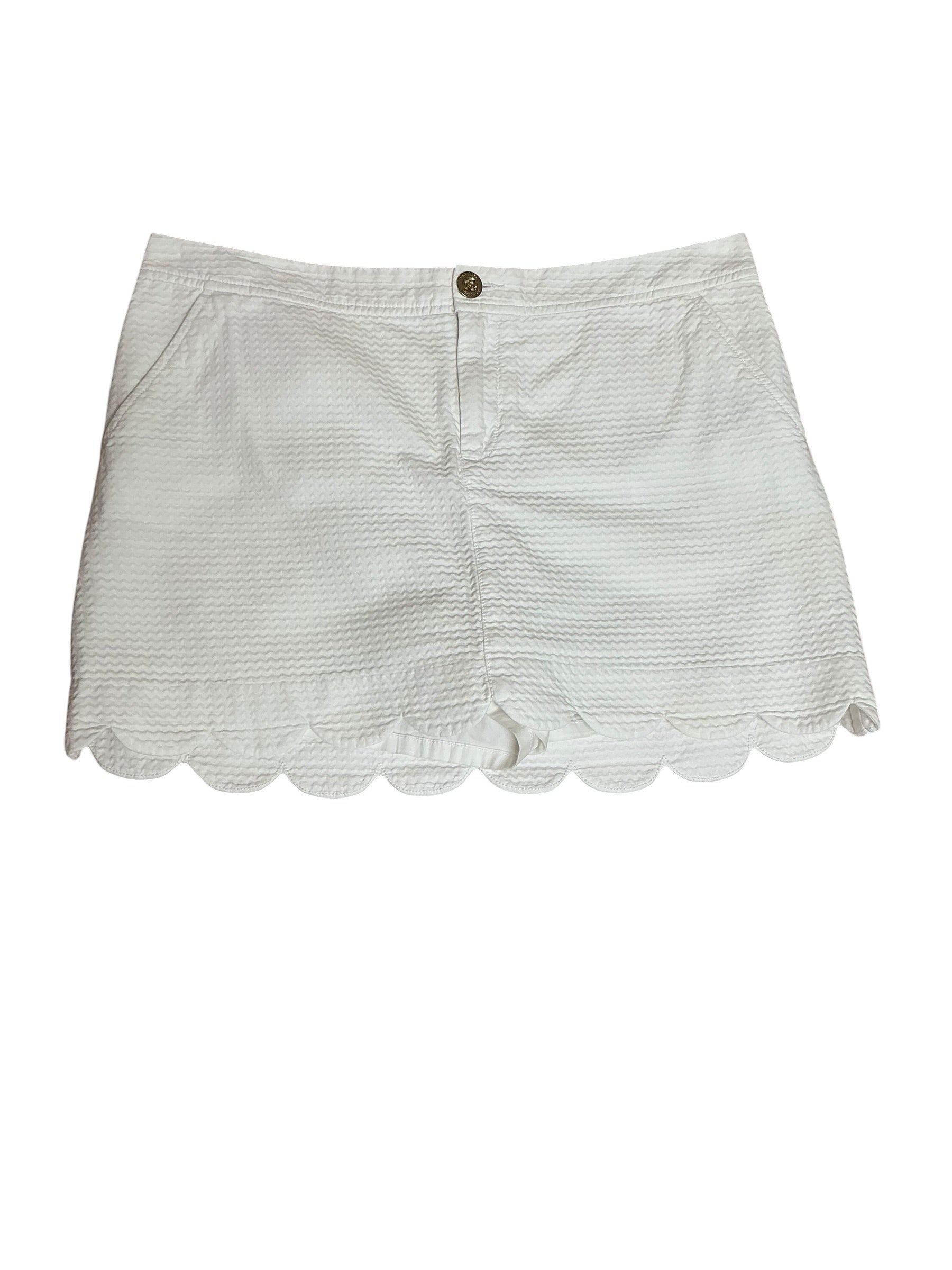 Lilly Pulitzer Buttercup Scallop Hem Skort Resort White - Size 12