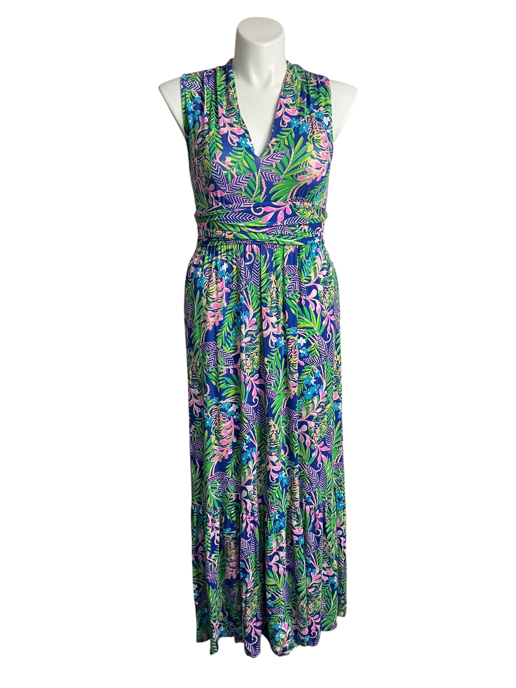 Lilly Pulitzer Pearce Maxi Dress Borealis Blue How You Like Me Prowl - Size L
