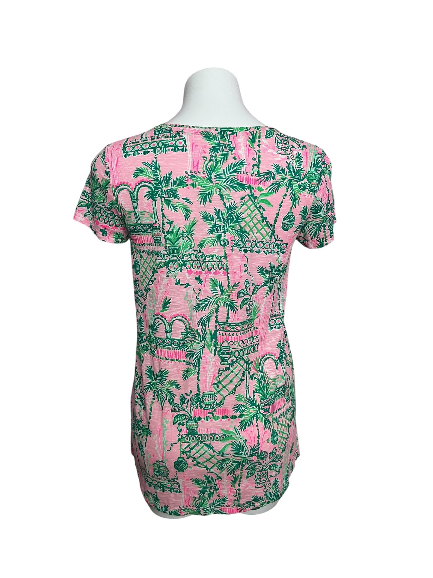 Lilly Pulitzer Etta V-Neck Top Mandevilla Baby Always Worth It - Size S