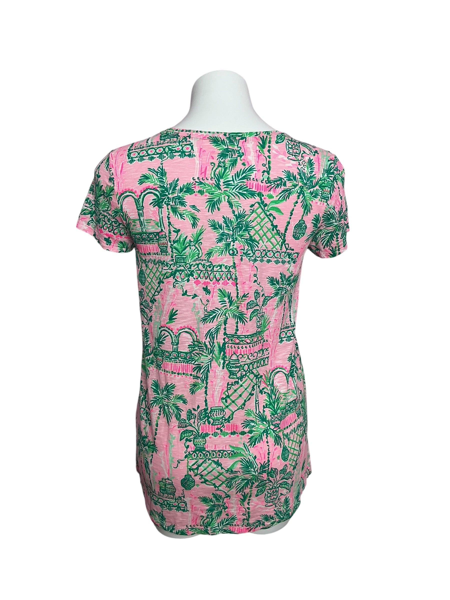 Lilly Pulitzer Etta V-Neck Top Mandevilla Baby Always Worth It - Size S