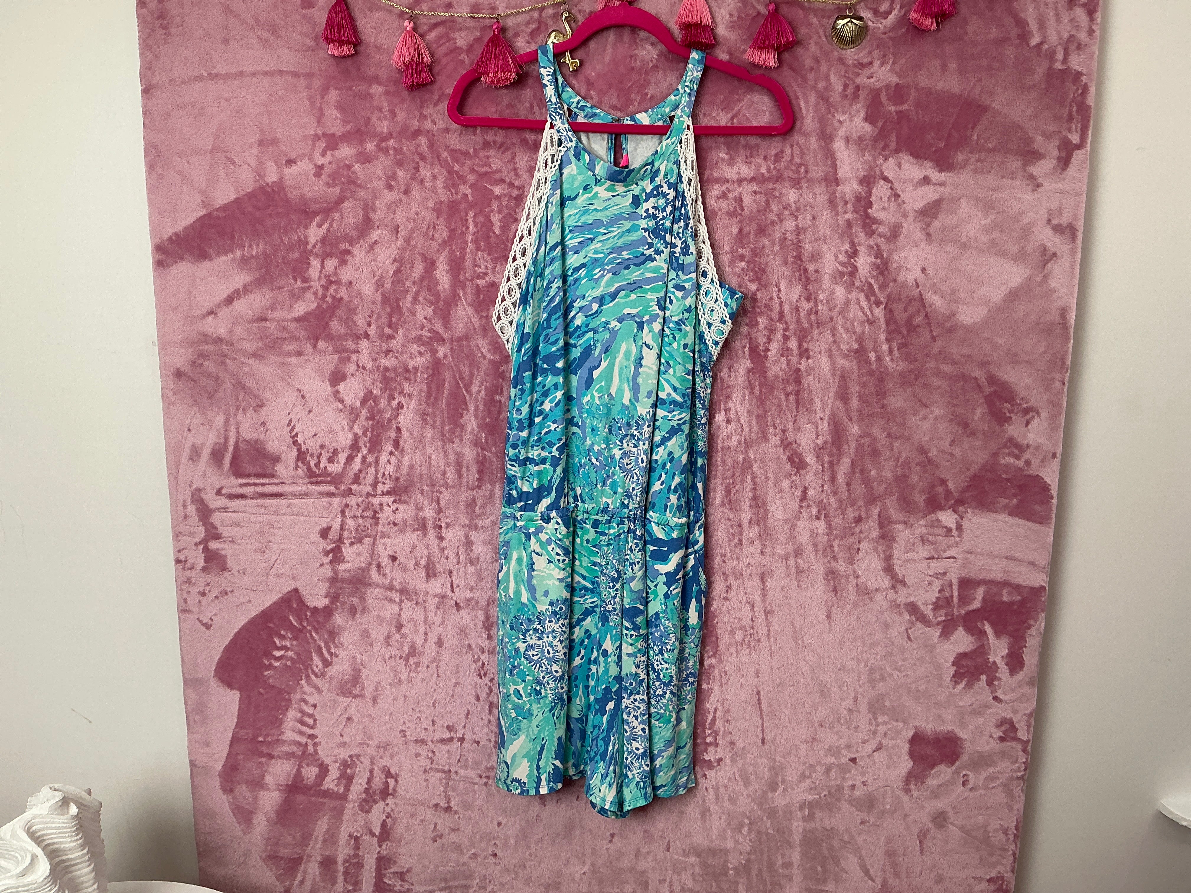 Lilly Pulitzer Romper NWT - Lala Romper - Blue Haven - Hey Hey Soleil - Size XL