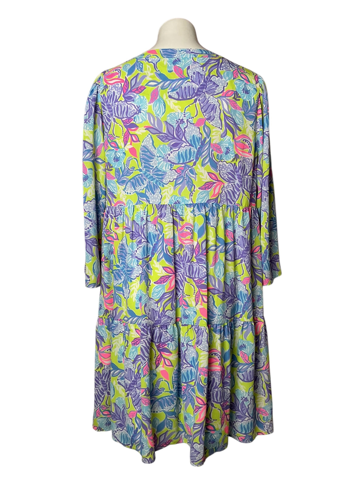 Lilly Pulitzer Martine 3/4 Sleeve Tunic Dress Frenchie Blue Mosaic Shells - XL