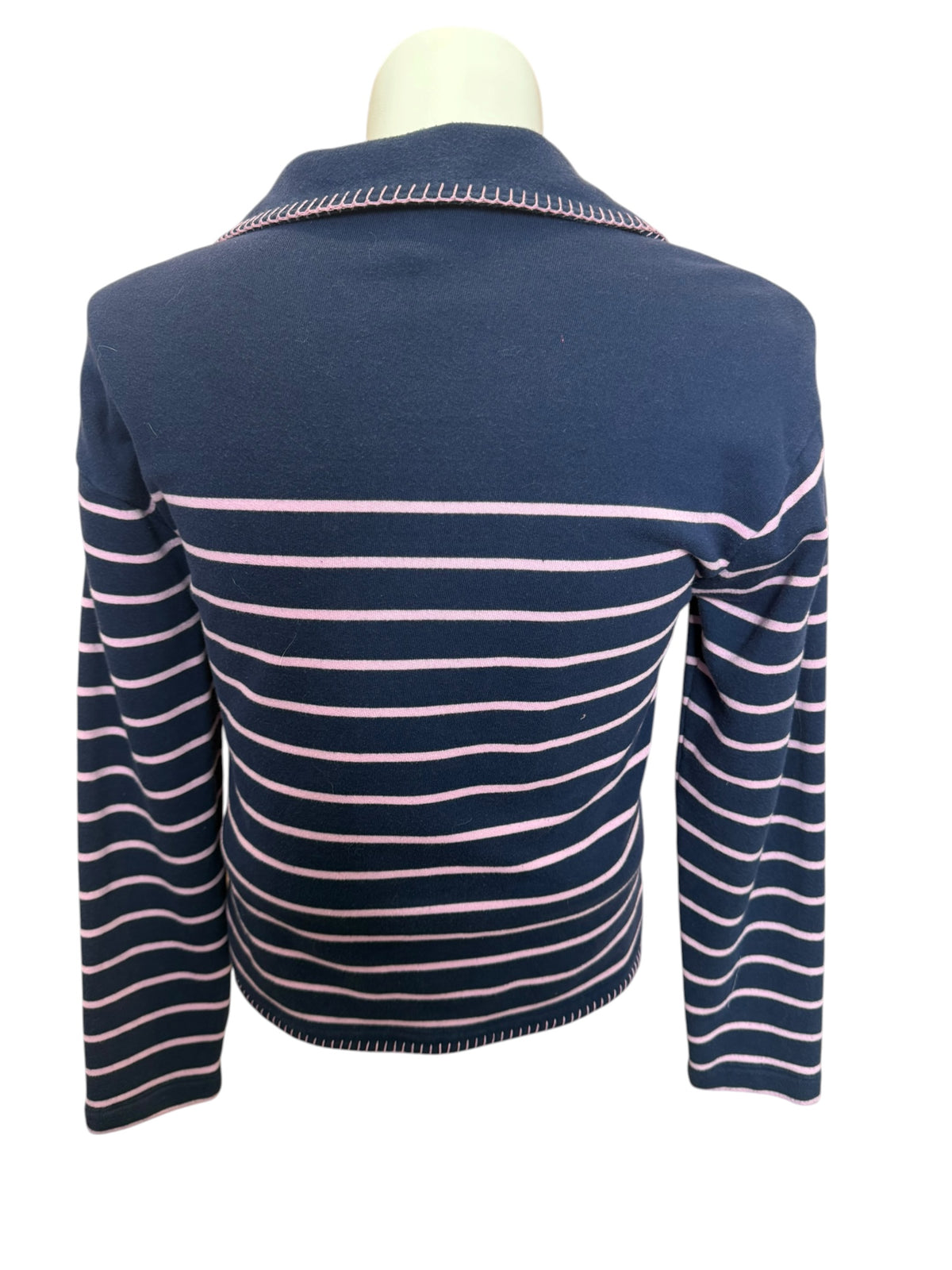 Lilly Pulitzer Corvaya Terry Pullover Low Tide Navy Legacy Stripe - Size S
