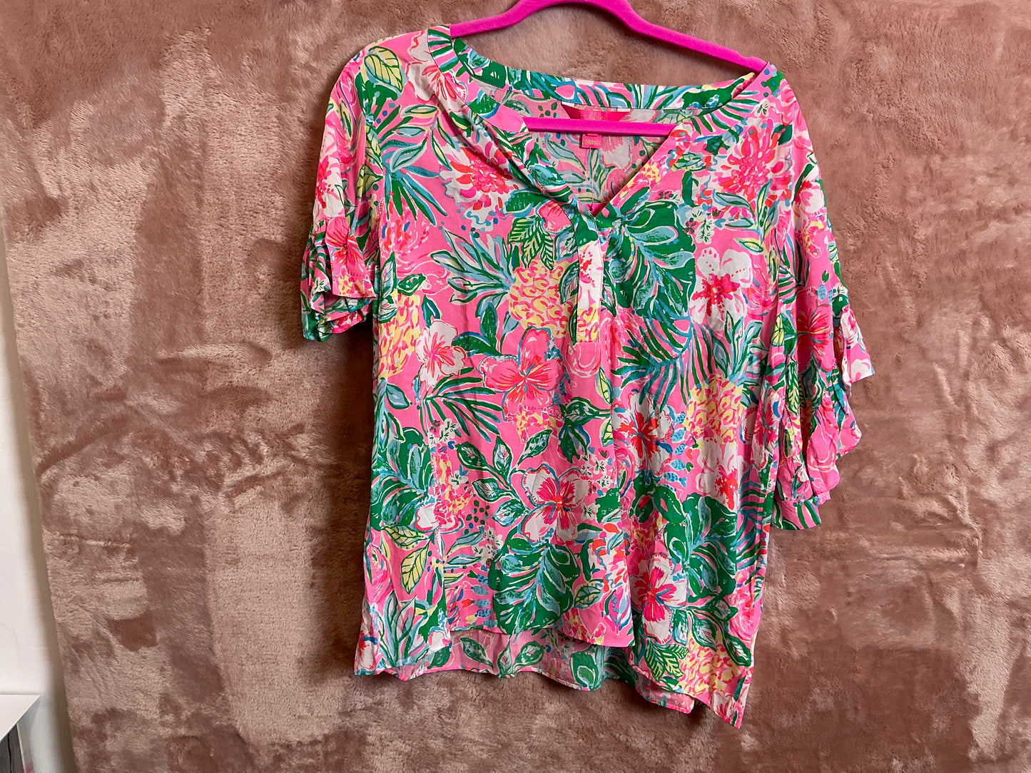 Lilly Pulitzer Top NWT - Quinna Short Sleeve Top - Multi - Journey to the Jungle - Size L