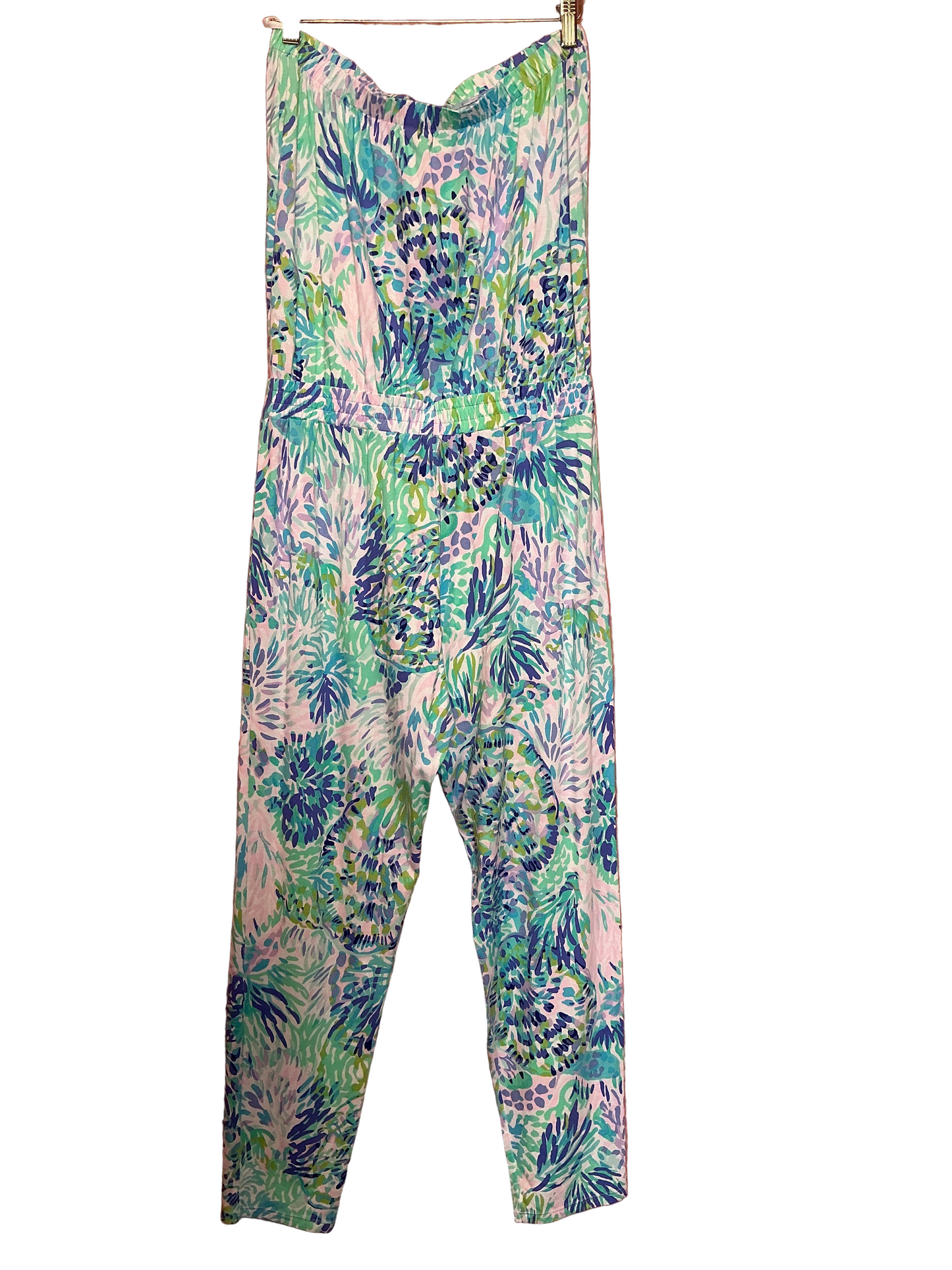 Lilly Pulitzer Strapless Keely Jumpsuit Multi Shell Of A PartySize - Size M