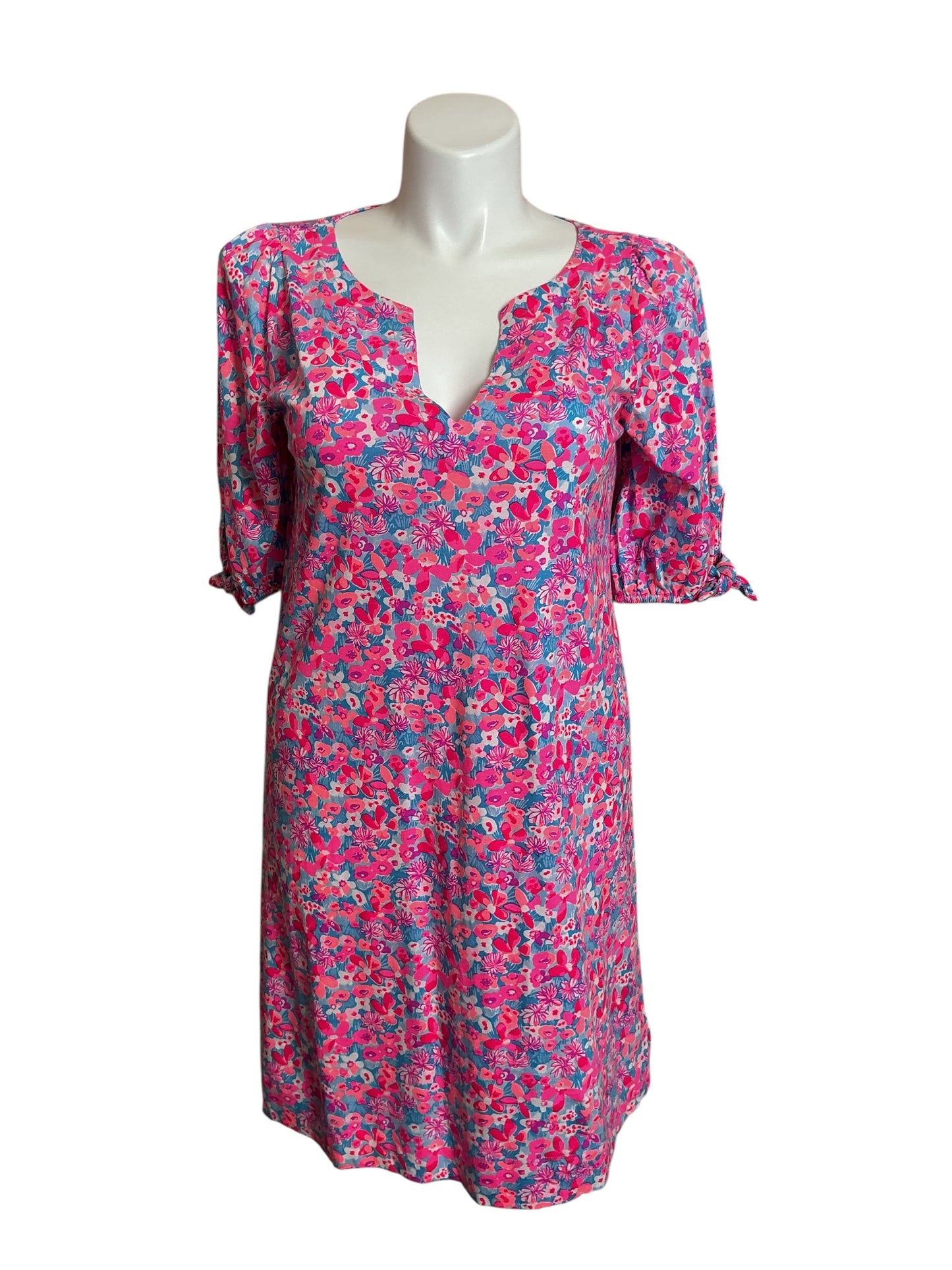 Lilly Pulitzer Easley Short Sleeve Dress Aura Pink Baby Bloomer - Size L