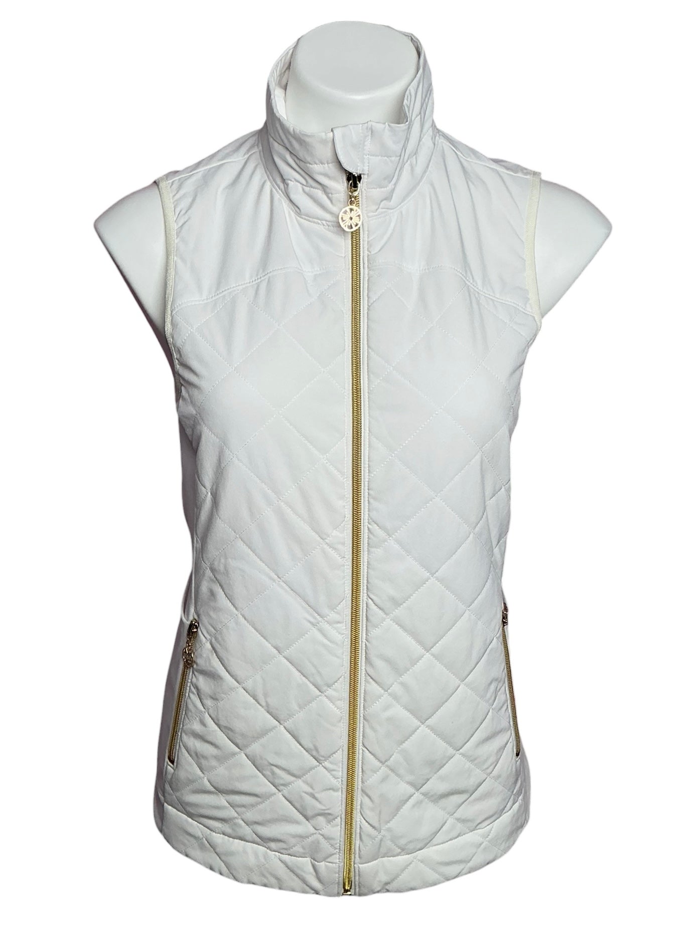Lilly Pulitzer Beverly Quilted Performance Vest Resort White - Size S