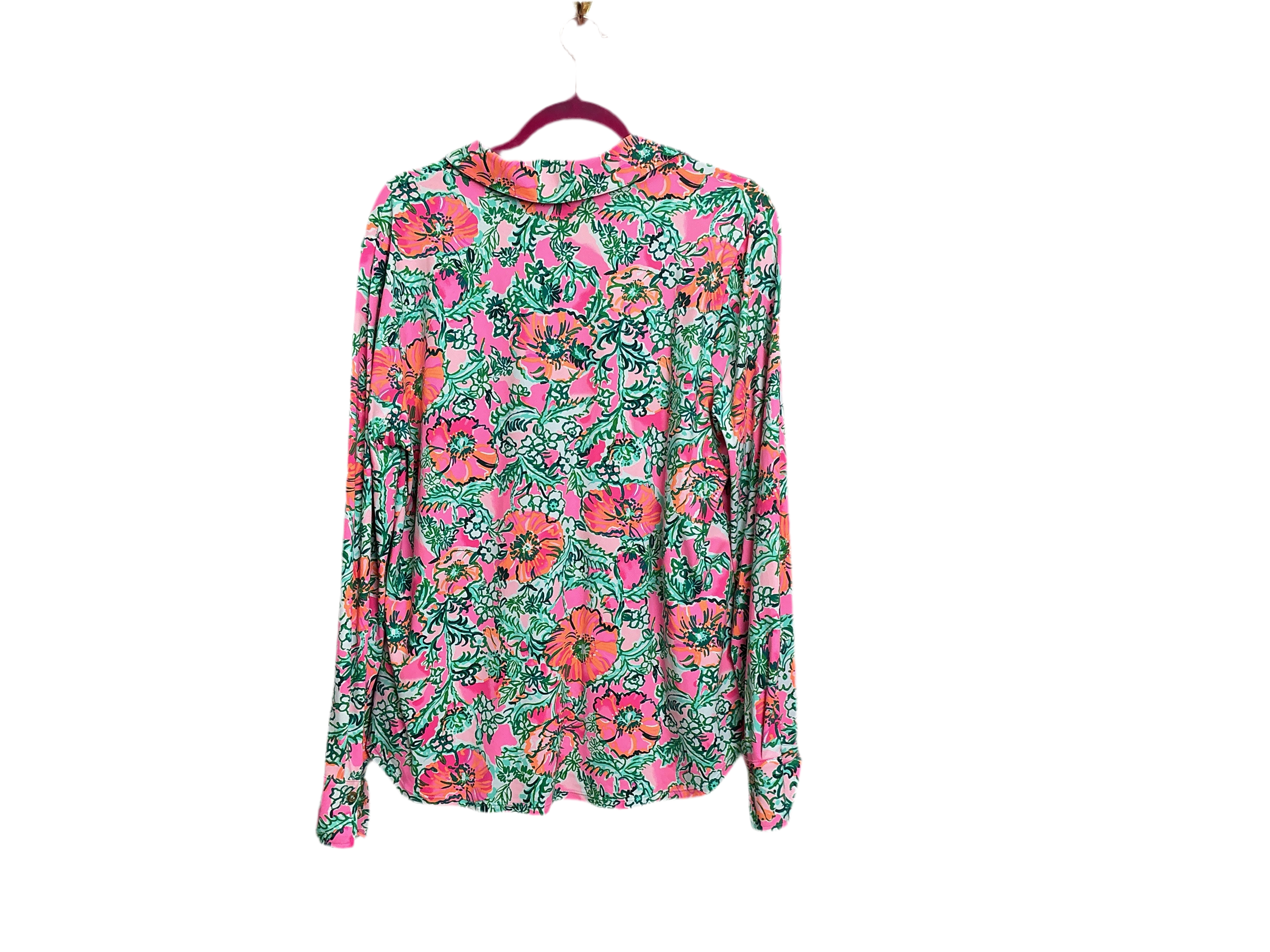 Lilly Pulitzer NWT, Marlena Button Shirt, Perfect Poppy Soleil Pink Size XL
