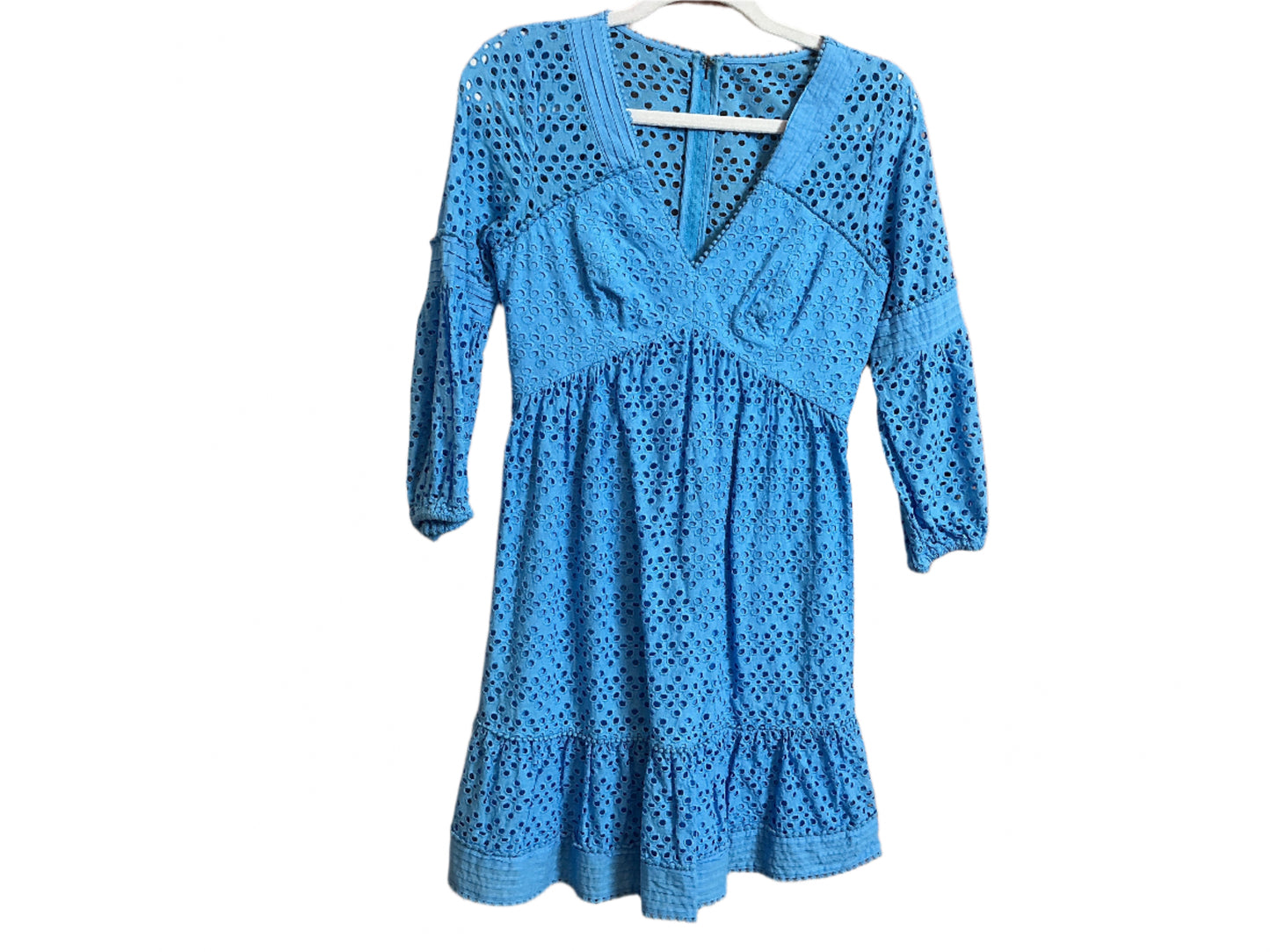 Lilly Pulitzer Lucinda Dress Zanzibar Blue Tideline Eyelet V-neck - Size 00