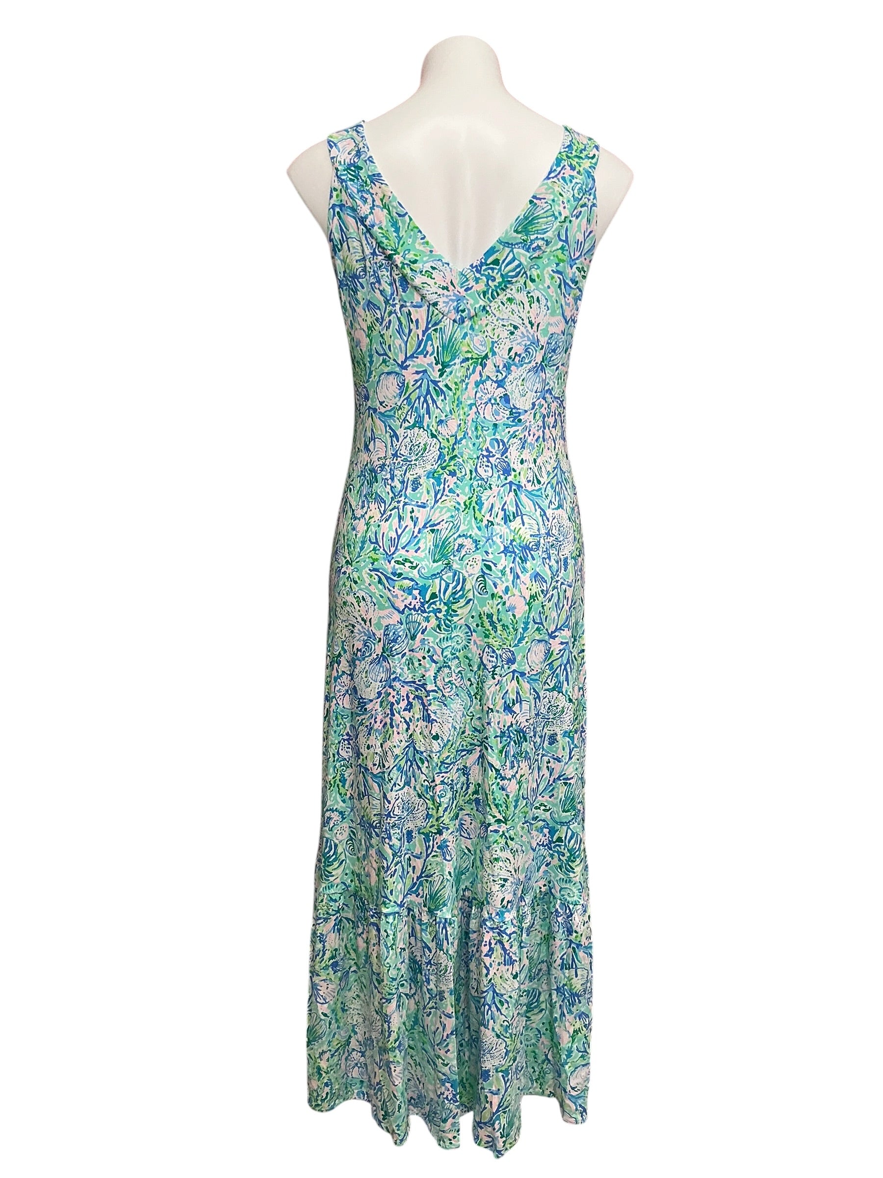 Lilly Pulitzer AS IS Madsen Midi Dress Borealis Blue Swim On Over - Size S