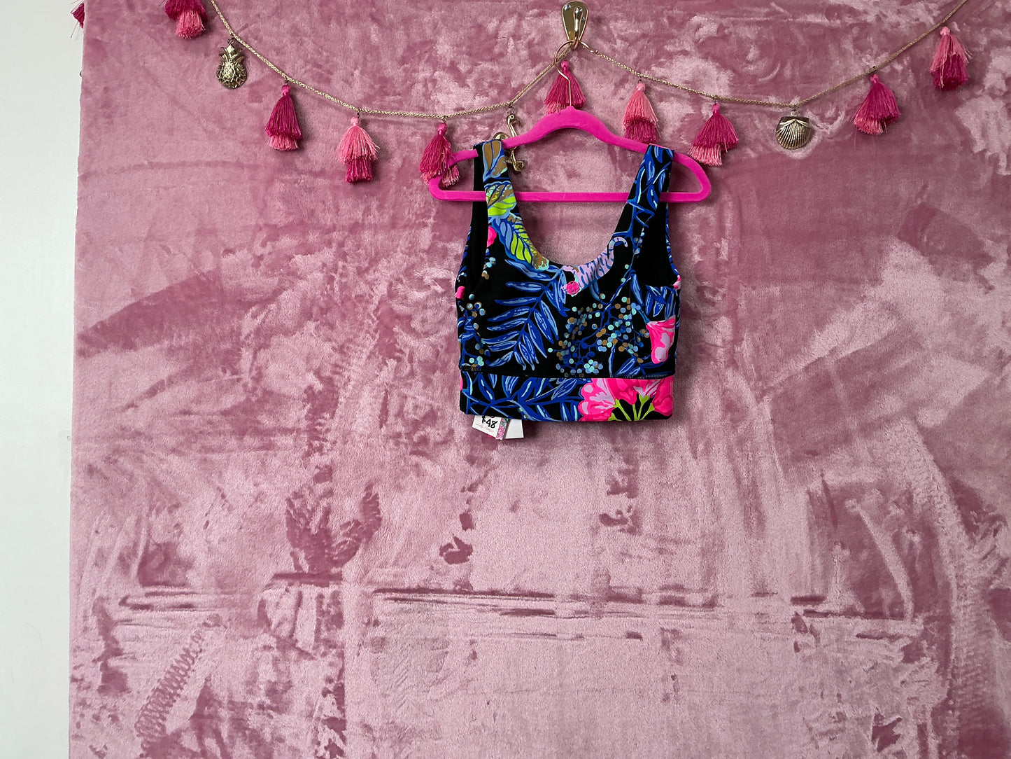 Lilly Pulitzer NWT San Remo Sports Bra Up Onyx Earned Stripes - Size XS