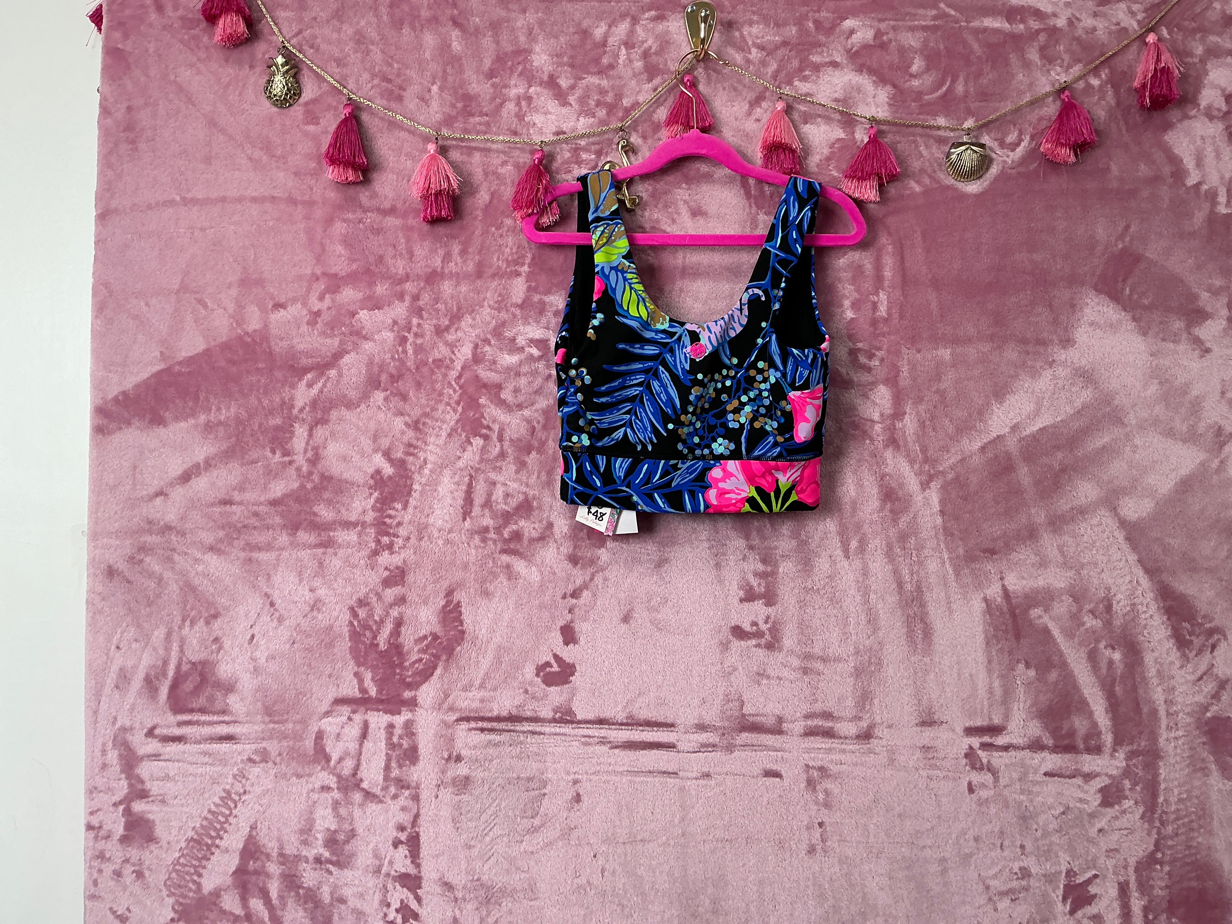 Lilly Pulitzer NWT San Remo Sports Bra Up Onyx Earned Stripes - Size XS
