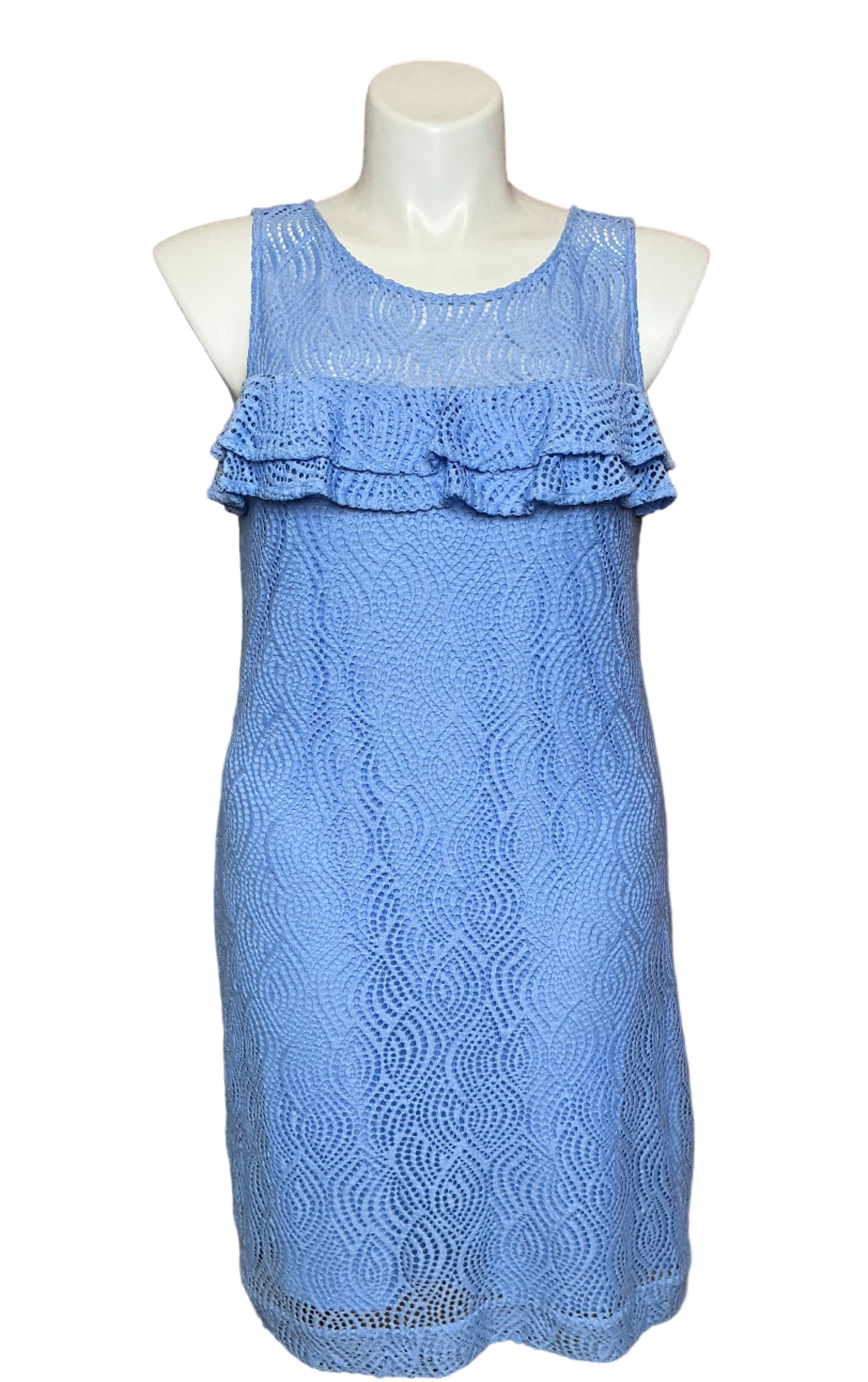 Lilly Pulitzer NWT - Janine Shift Dress - Blue Peri Flowing Leaf Lace - Size XL