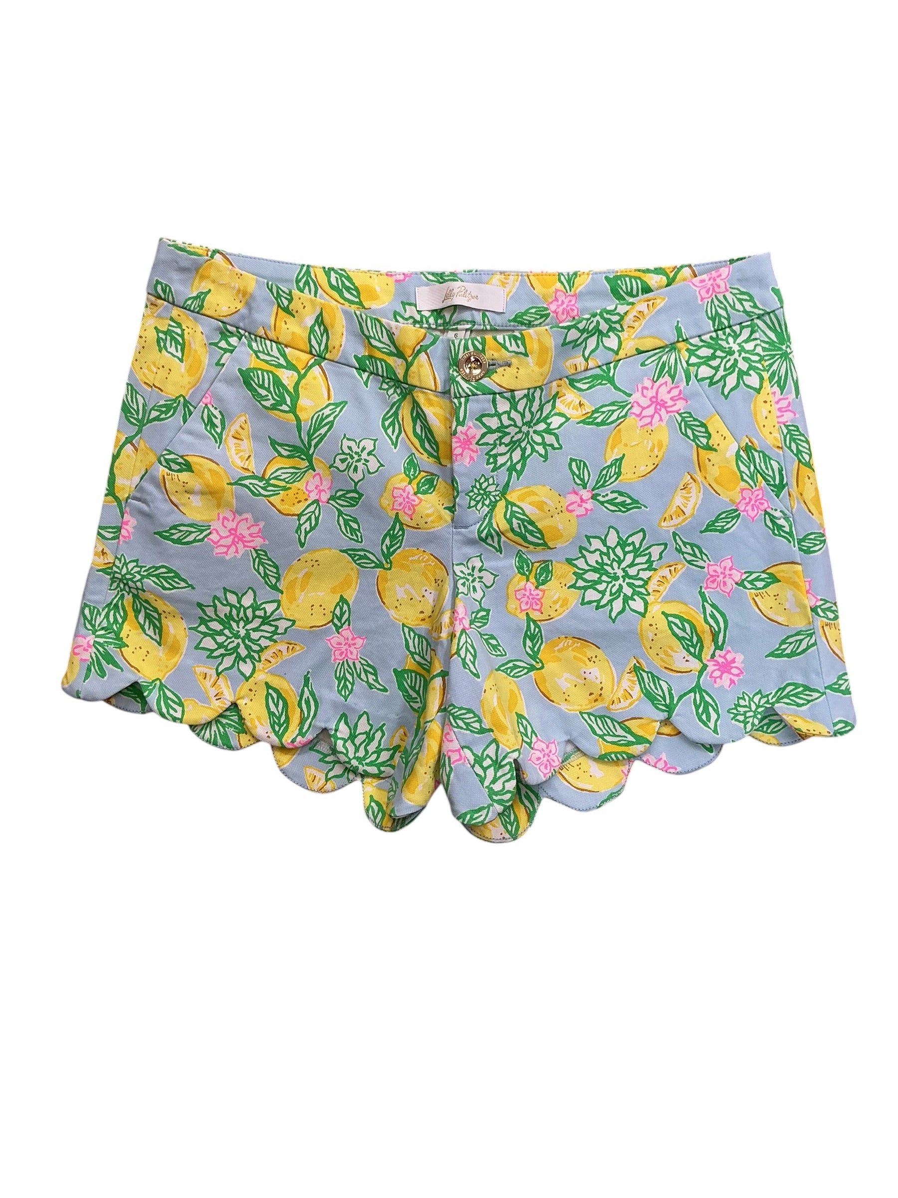 Lilly Pulitzer NWT Buttercup Stretch Shorts Bluette Make Lemonade - Size 6