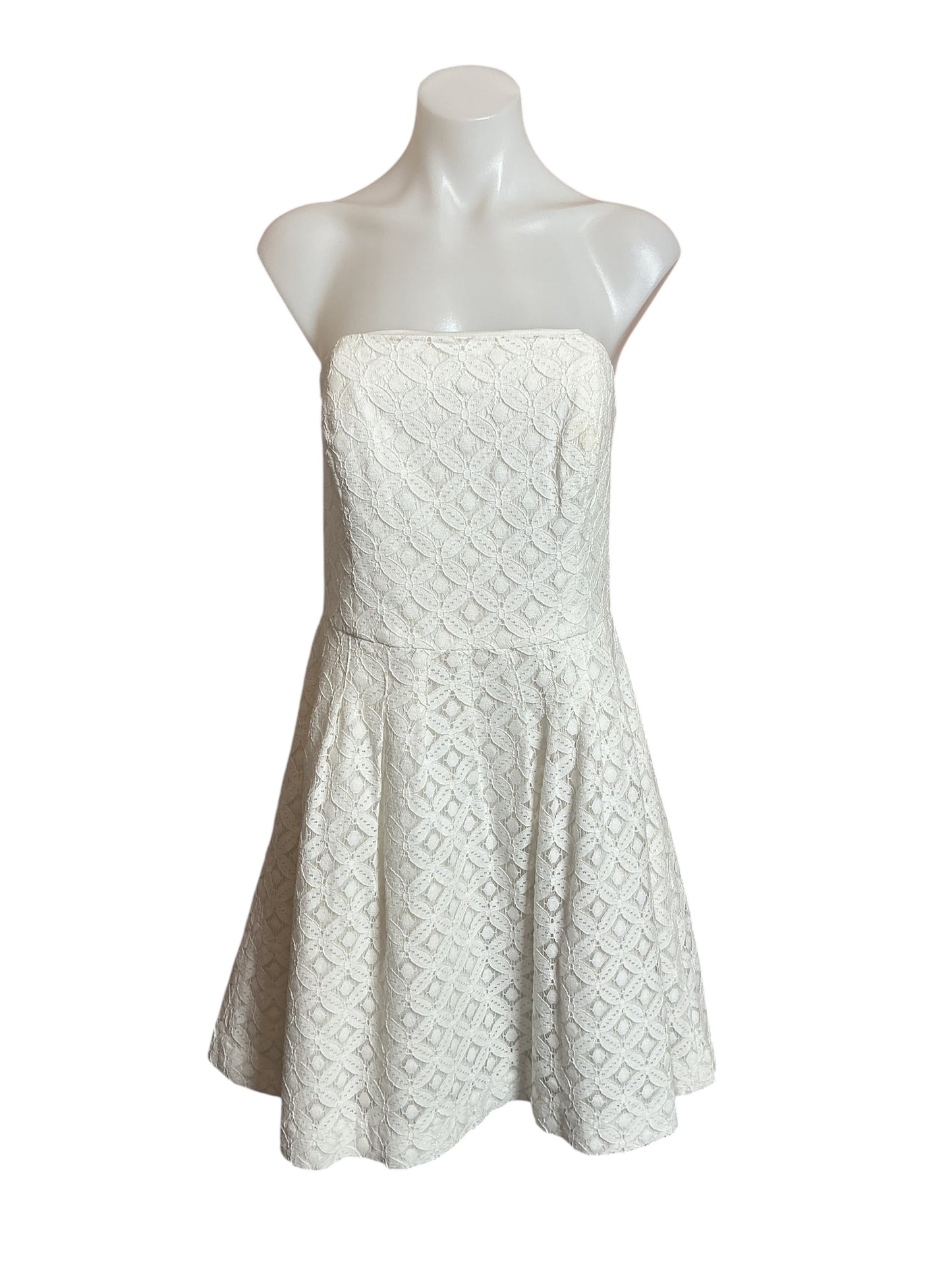 Lilly Pulitzer Caitlin Strapless White Lace Dress Resort White - Size M