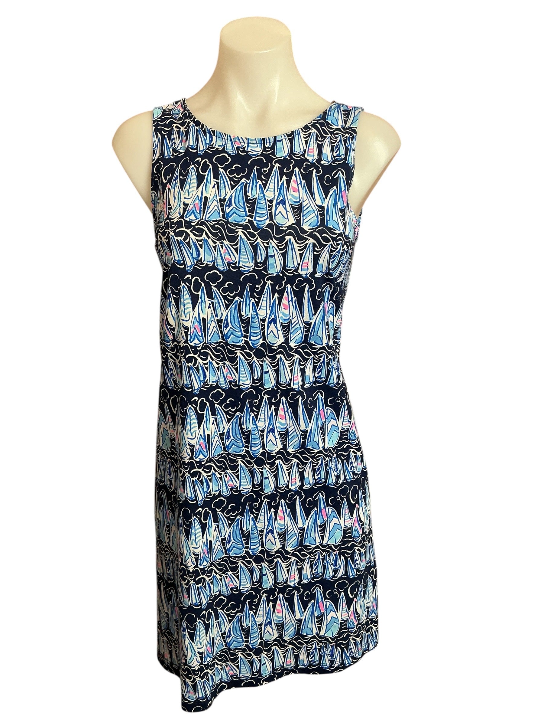 Kristen Swing Dress Low Tide Navy Sails & Stripes - Size XS