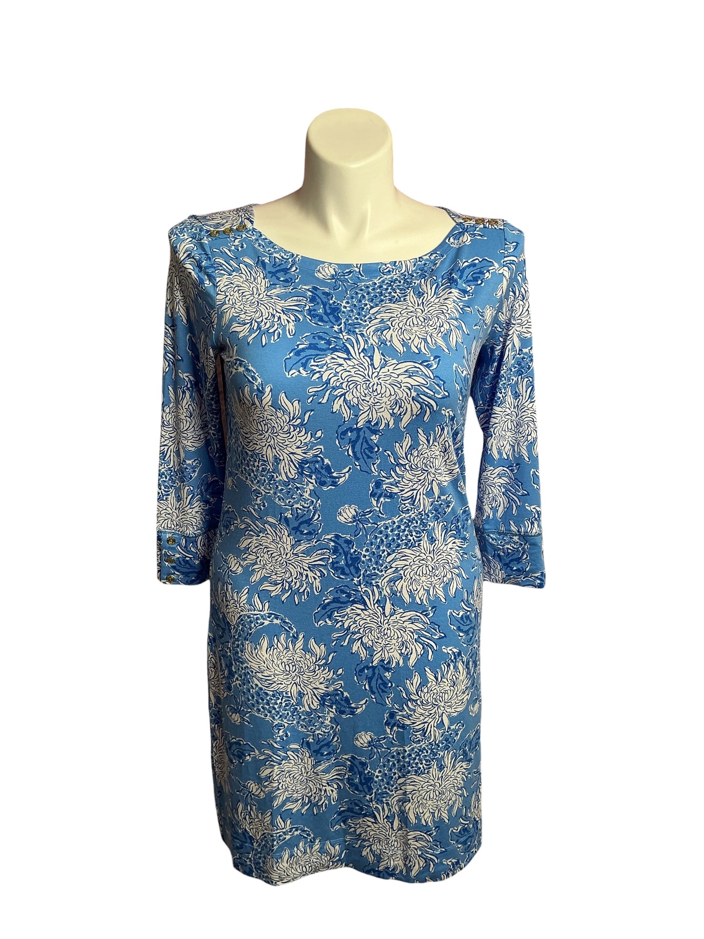 Lilly Pulitzer- Sophia Dress Boca Blue Croc And Lock It Size L