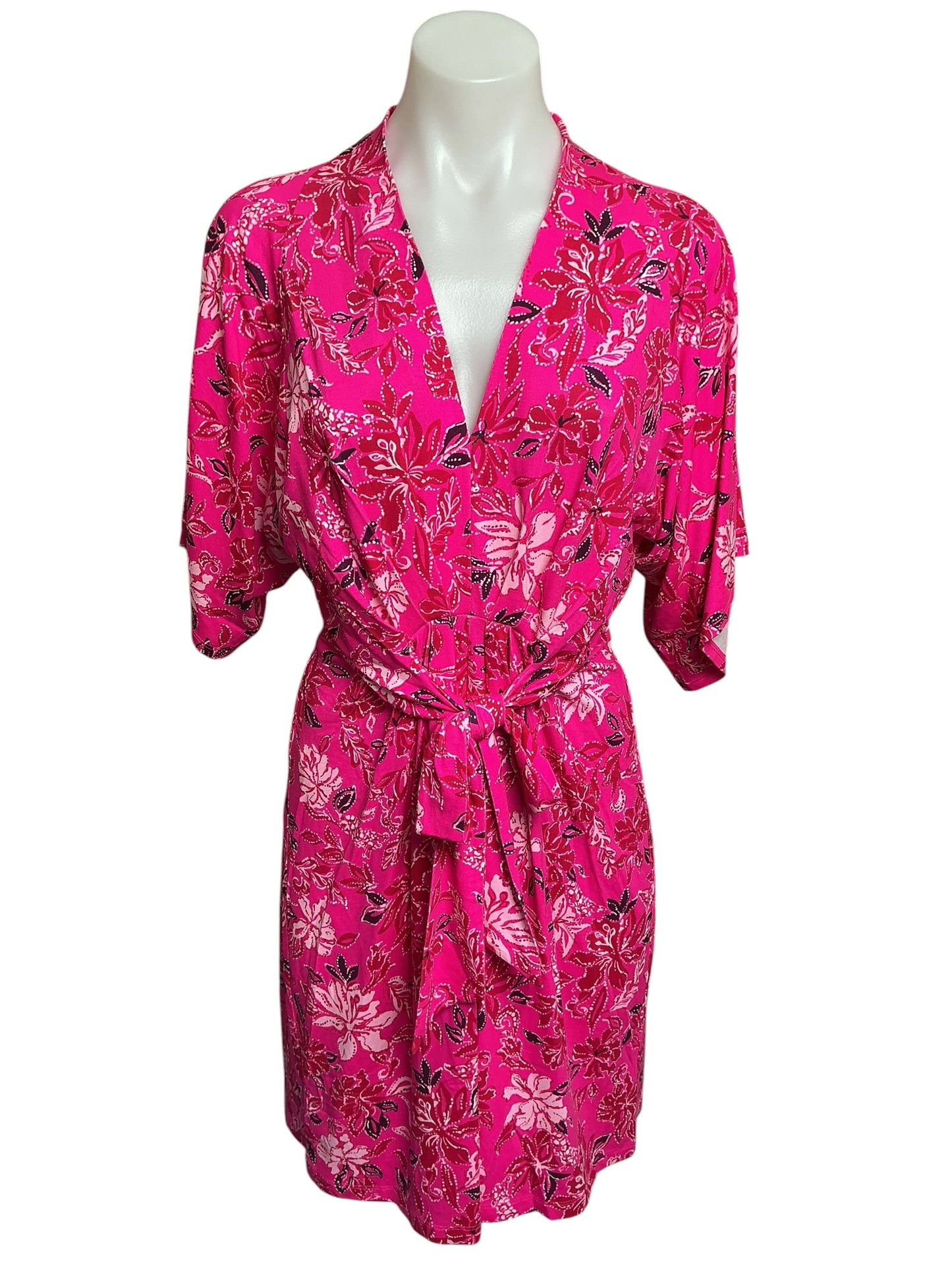 Lilly Pulitzer Wisteria V-Neck Dress Passion Fruit Pink Giraffic Park - Size 4