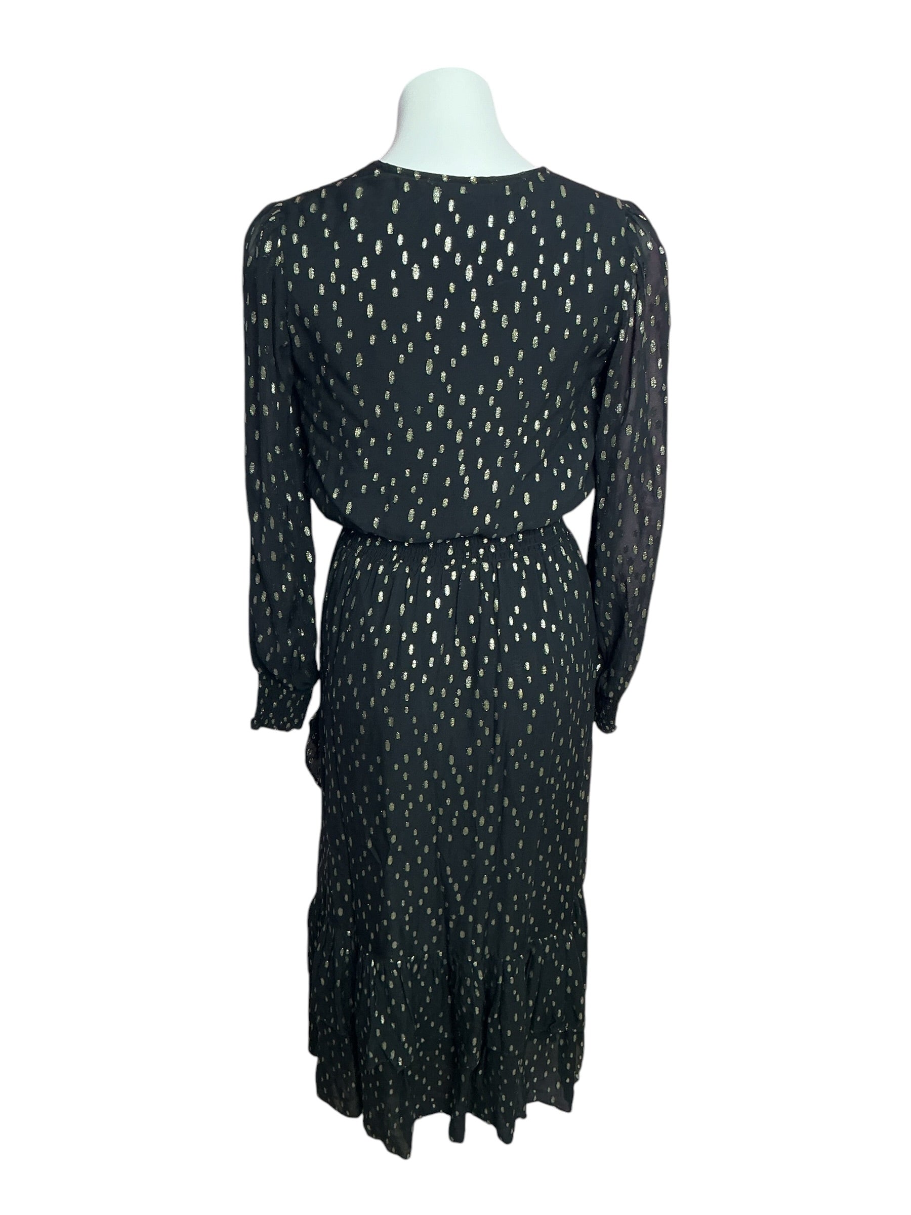Lilly Pulitzer Cristiana Midi Dress Onyx Viscose Metallic Clip Dobby - Size 4