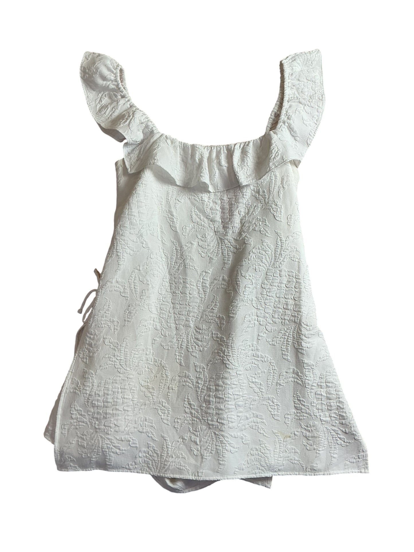 Lilly Pulitzer Zoya Romper - Resort White Pineapple Pucker Jacquard - Size 14