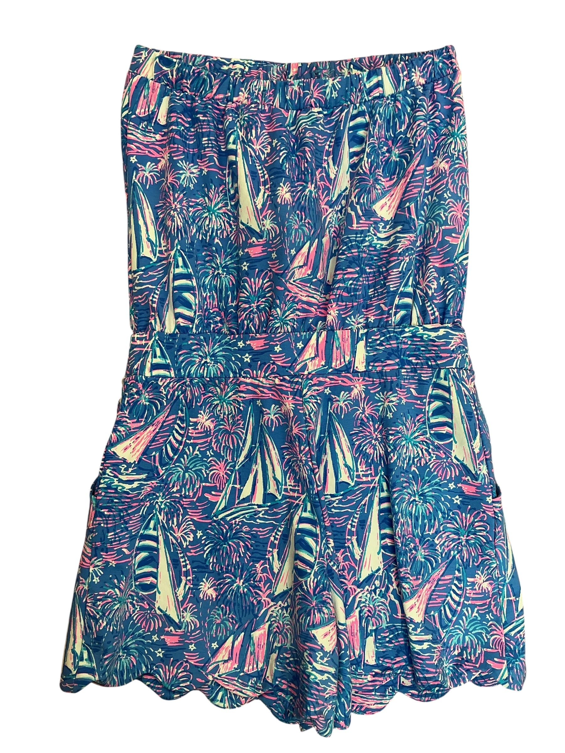 Lilly Pulitzer NWT Jace Strapless Romper Boca Blue It’s A Sailabration - Size S