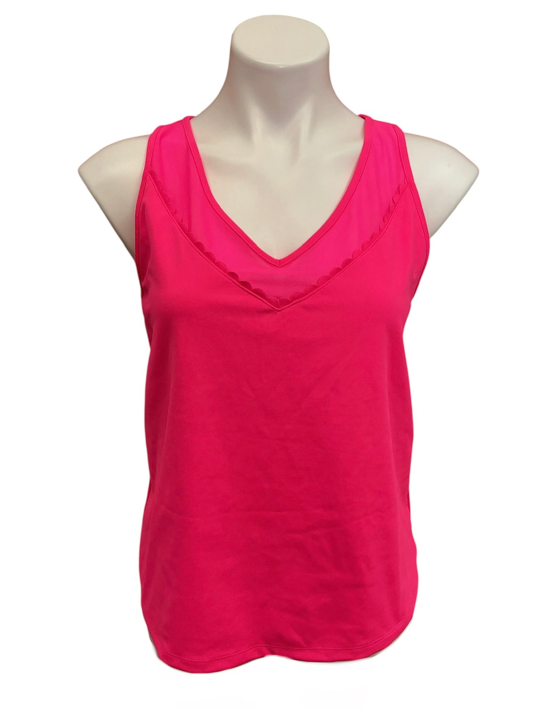 Lilly Pulitzer Claralee Scallop Bra Tank Top Pink Grenadine - Size L