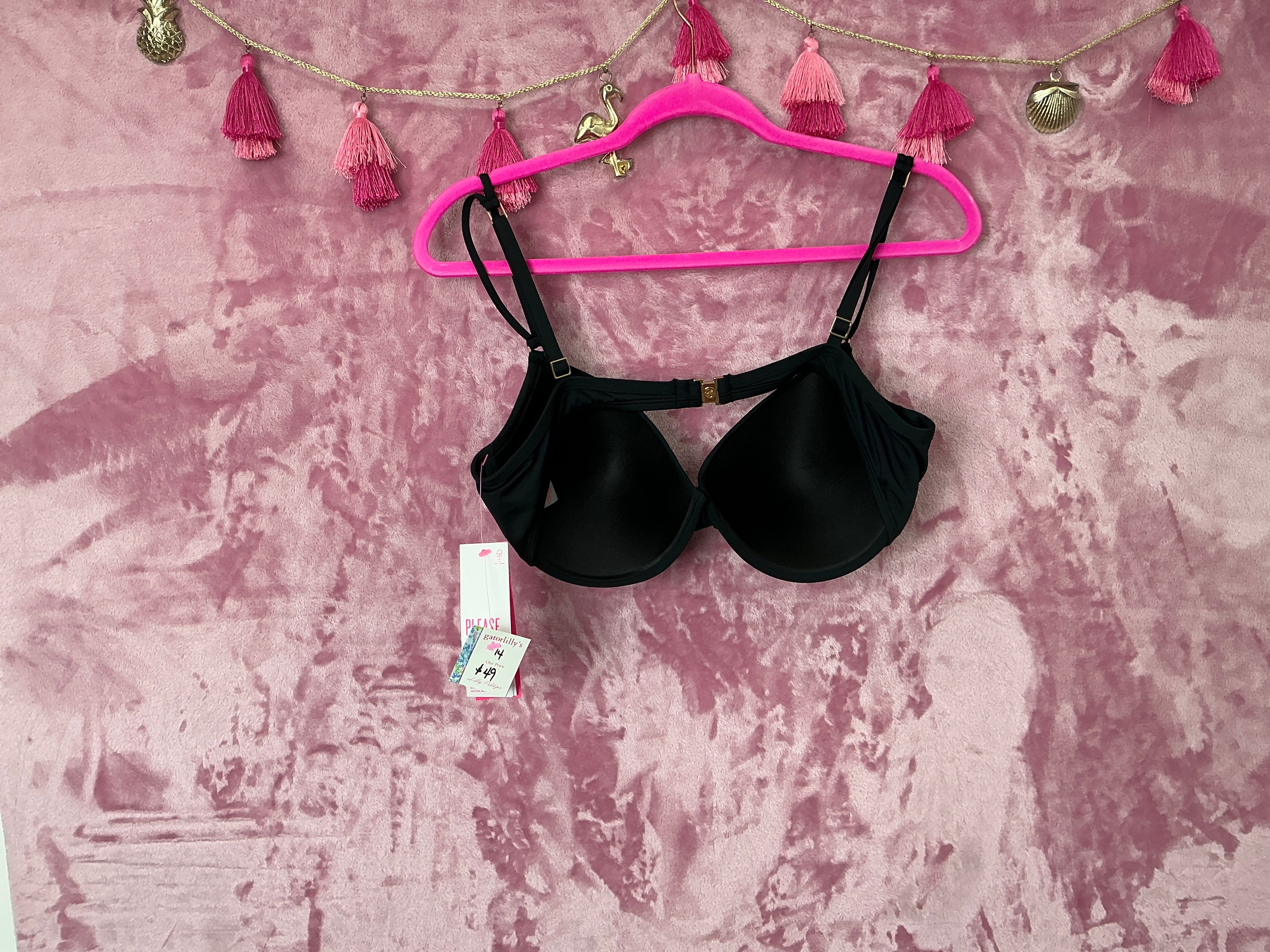 Lilly Pulitzer Bikini Top NWT - Blossom Underwire Bikini - Onyx - Size 14