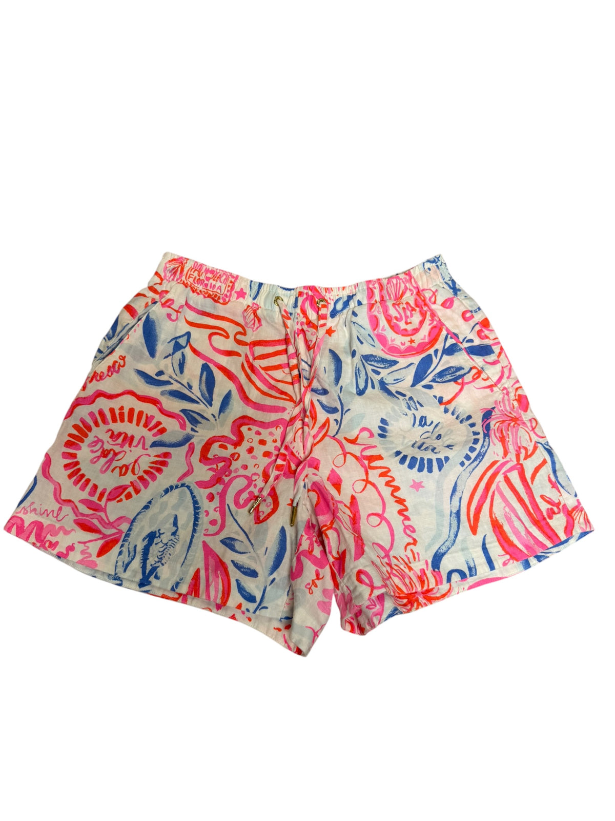 Lilly Pulitzer Croix Linen Short Resort White Sun Sea Sand - Size S
