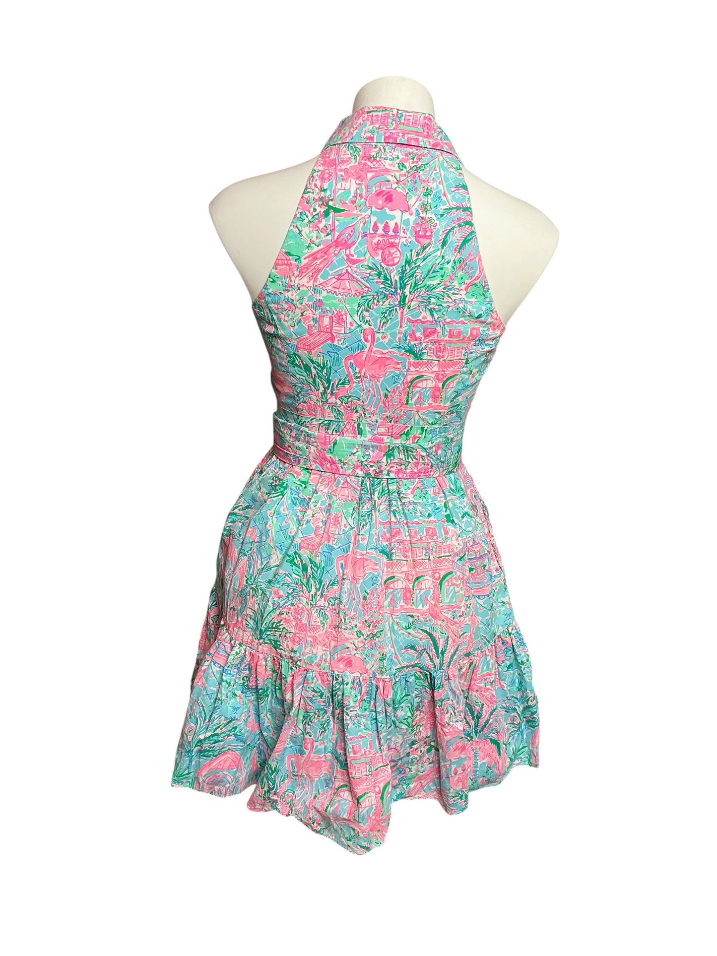 Lilly Pulitzer Trisha Stretch Shirtdress Bali Blue Spotted On Worth - Size 00