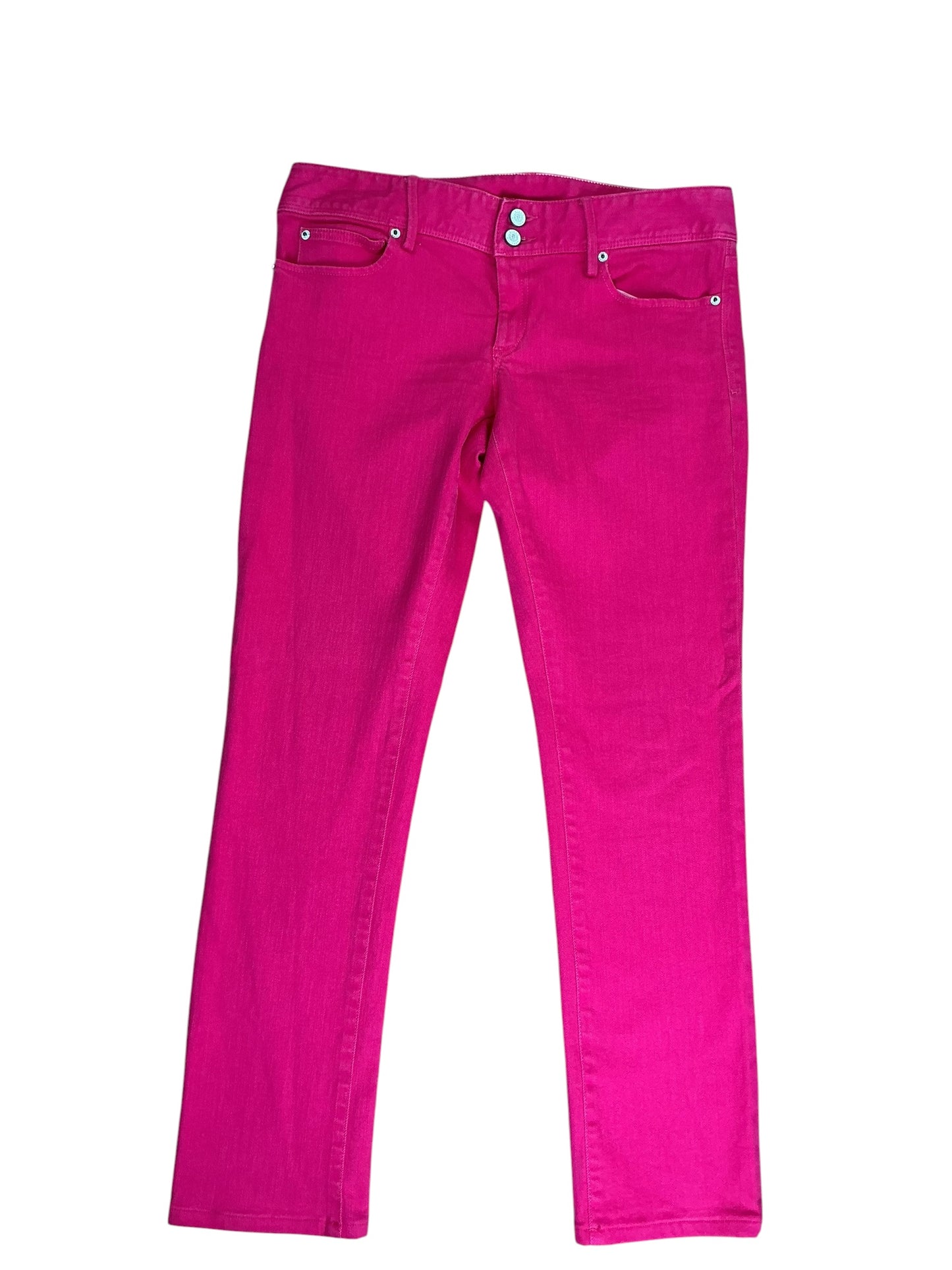 Lilly Pulitzer Worth Straight Leg Stretch Denim Jeans Punch Pink - Size 8