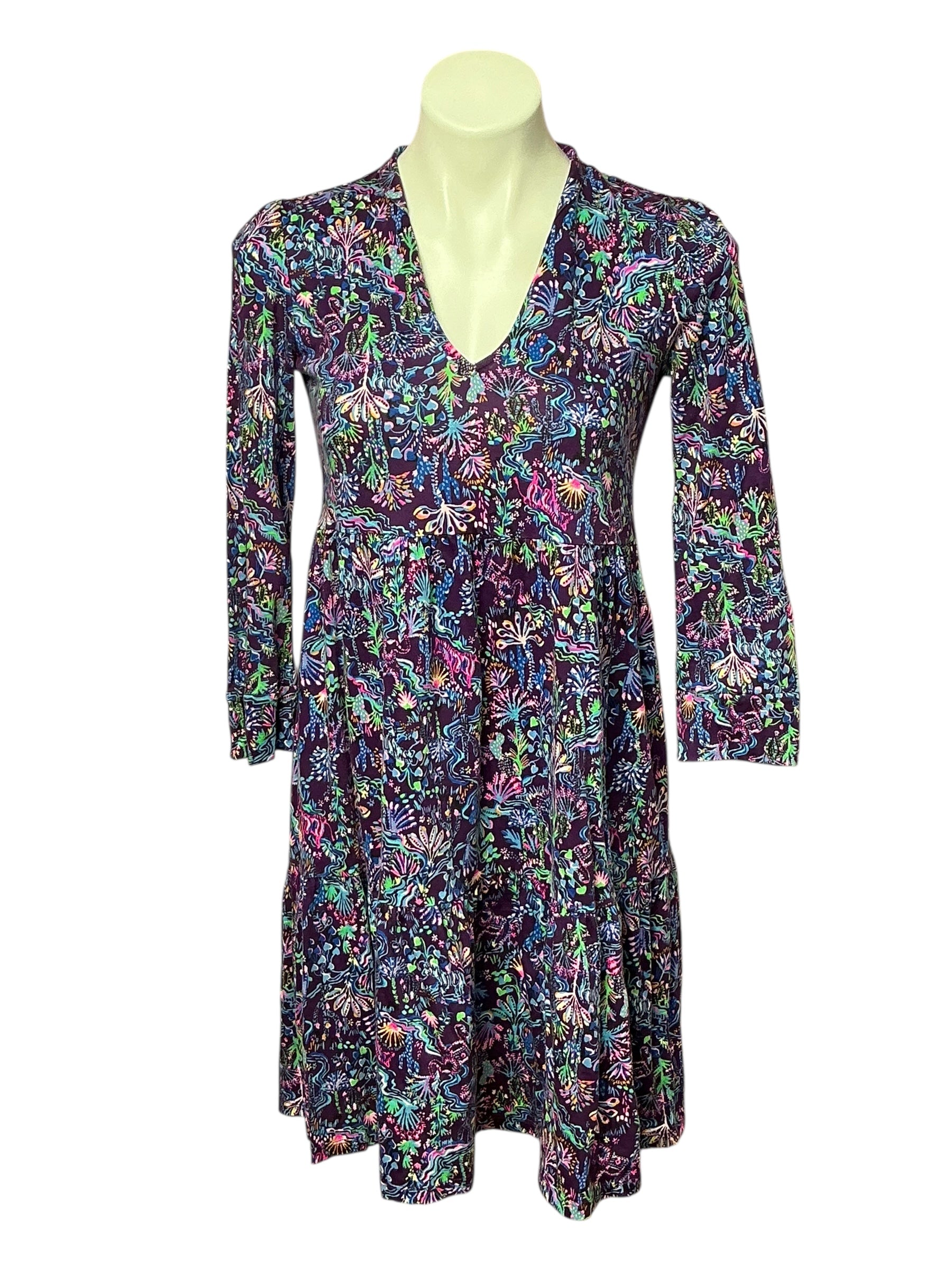 Lilly Pulitzer - Alaina Dress - Purple Berry Colony Conga - Size XS