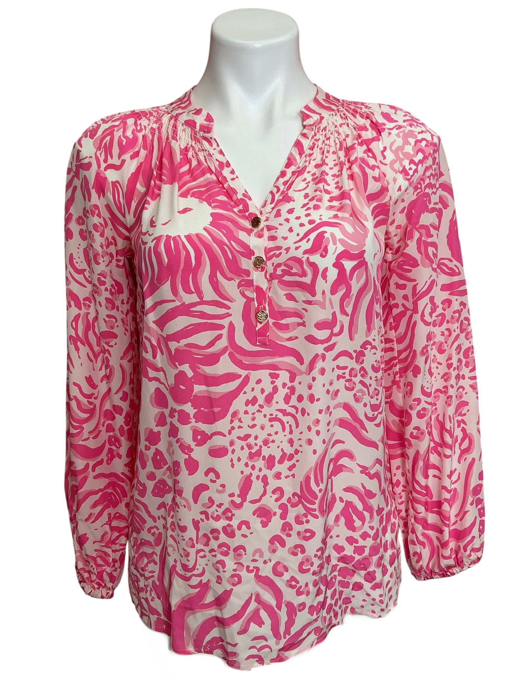 Lilly Pulitzer Elsa Top Pink Get Spotted - Size XS