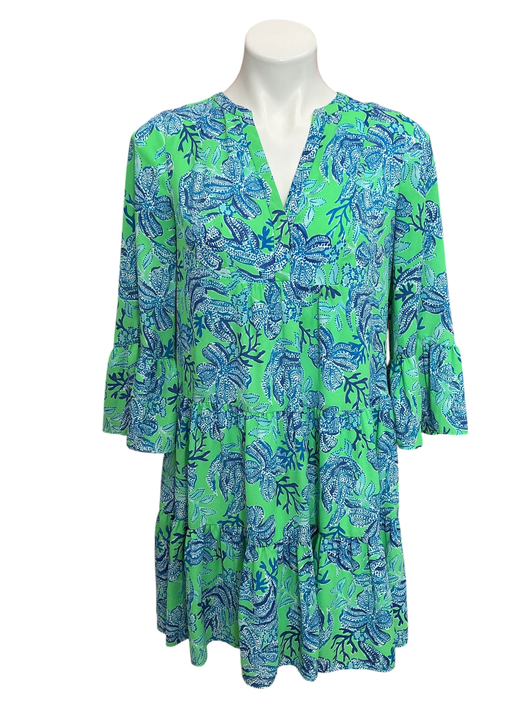 Lilly Pulitzer Gabriel Tunic Dress Cabana Green Keepin It Reel - Size 4