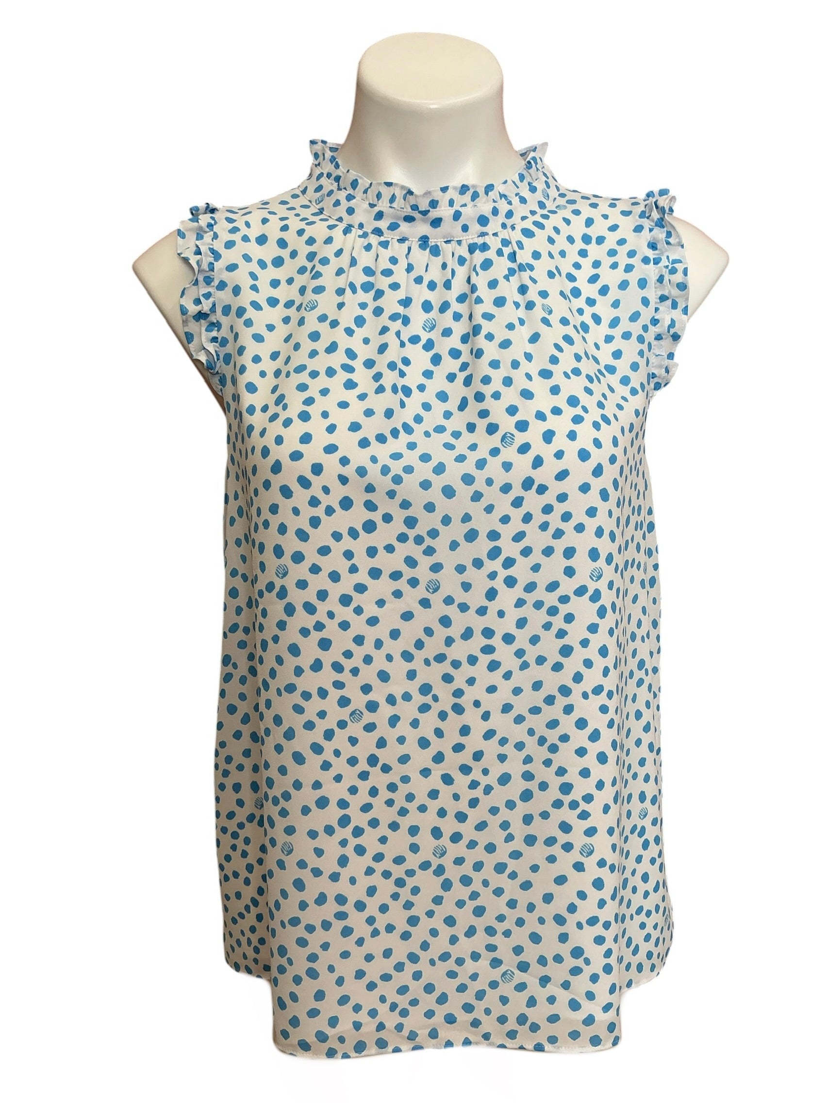 Lilly Pulitzer NWT Cambria Top Zanzibar Blue Lilly’s Dot Inverse - Size S