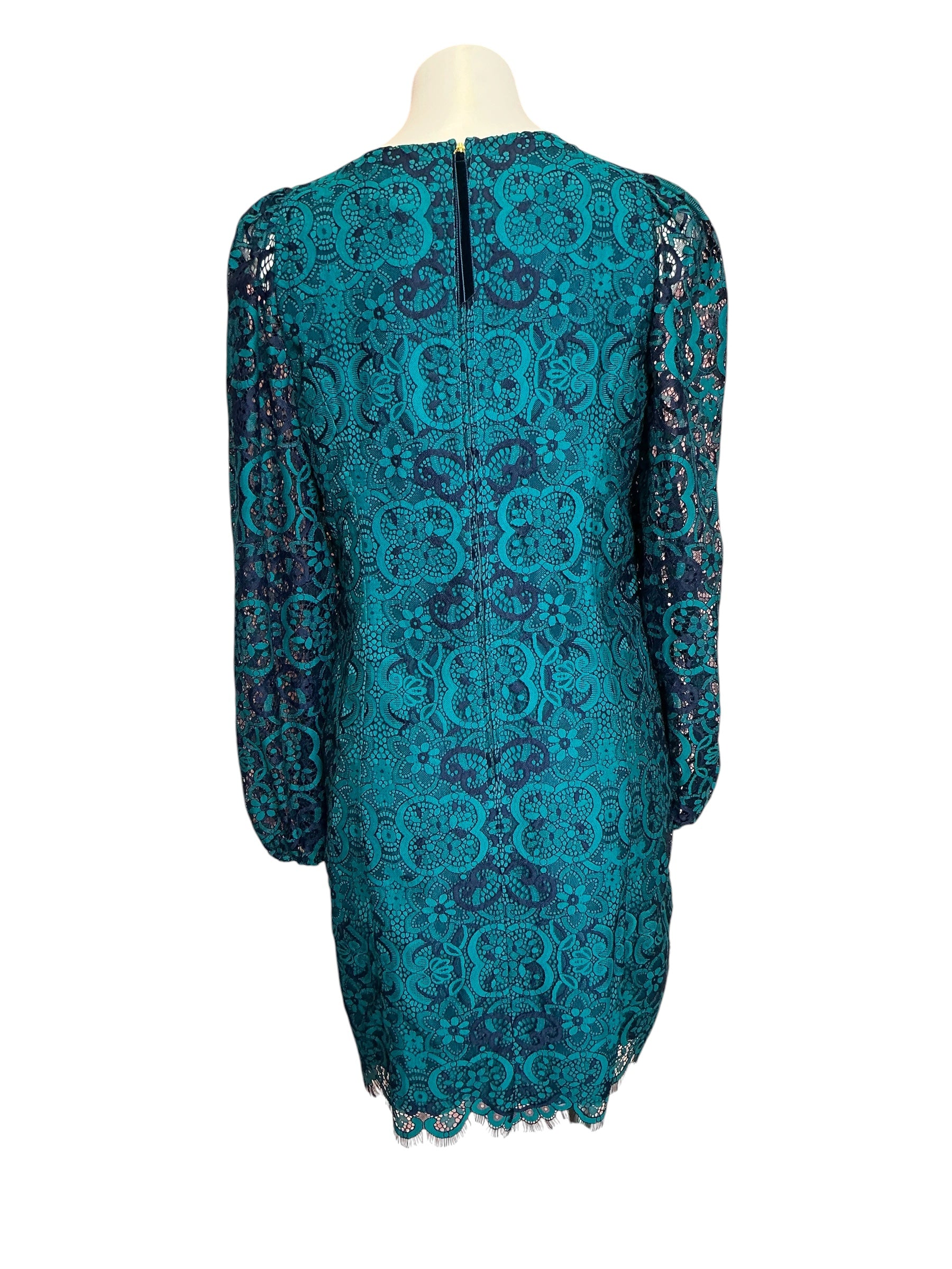 Lilly Pulitzer NWT Georgi Dress Valencia Teal Two Tone Carnival Lace - Size 8