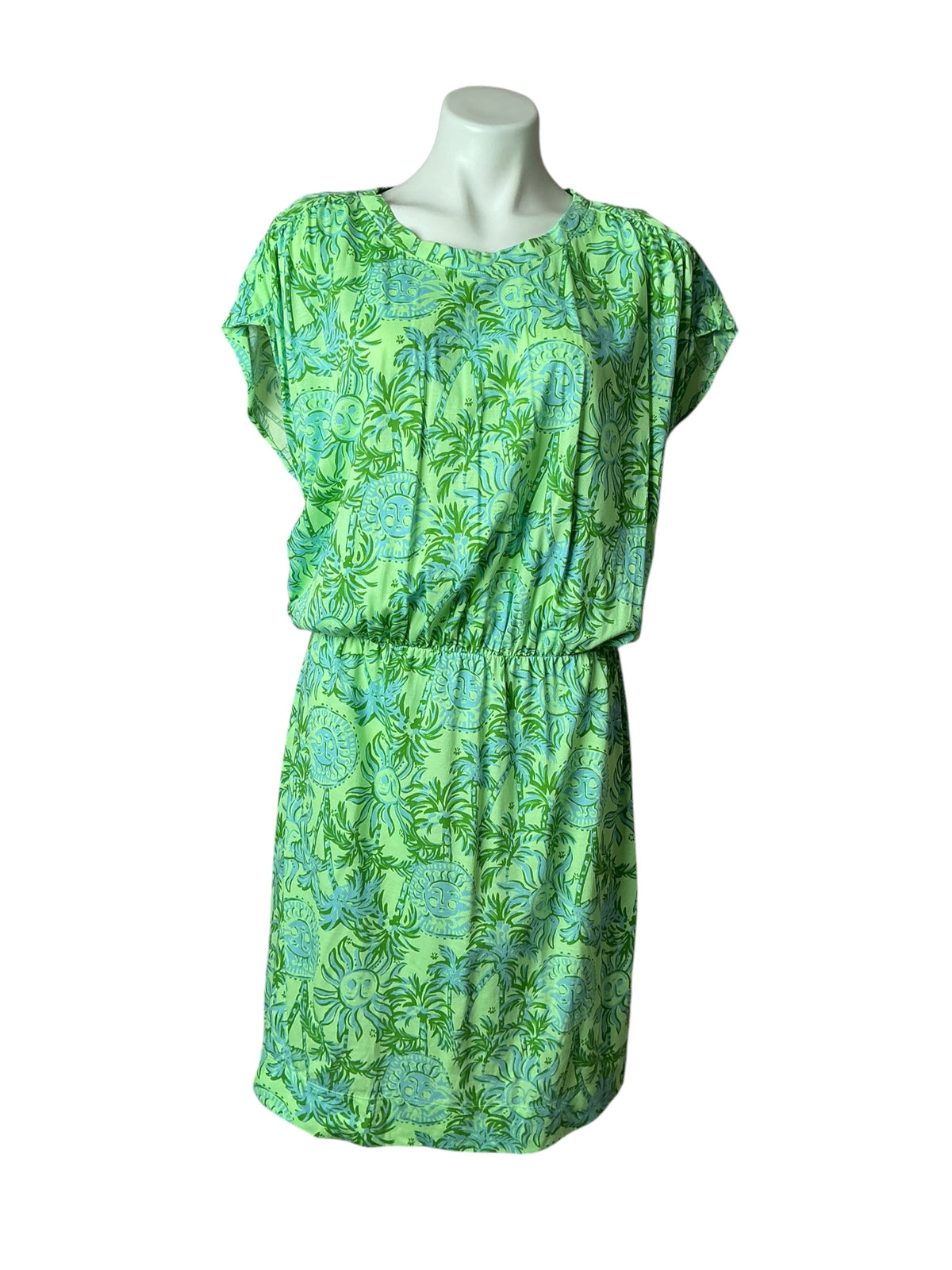 Lilly Pulitzer Melli Blouson Dress Cool Mint Catchin Rays - Size XL